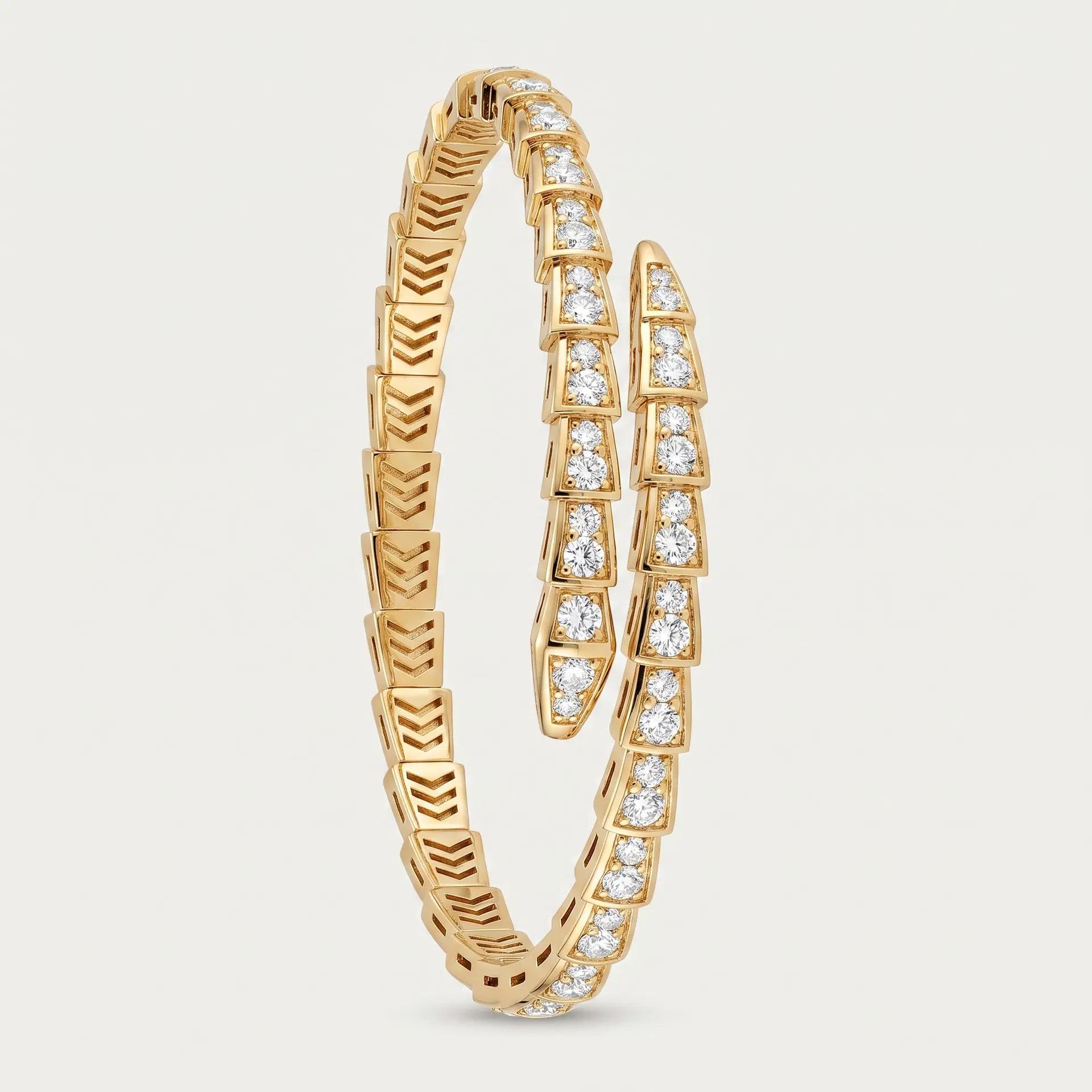 Serpentine Pavé Diamond Bracelet on model