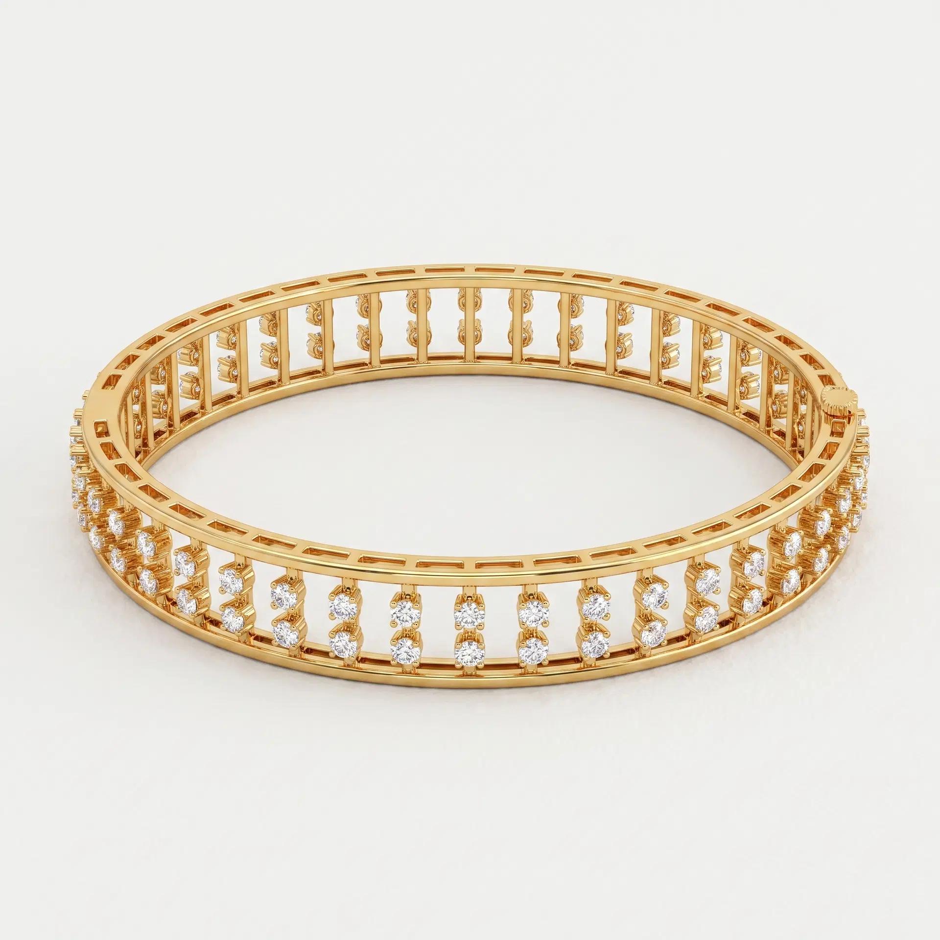 Round Diamond Cage Bangle