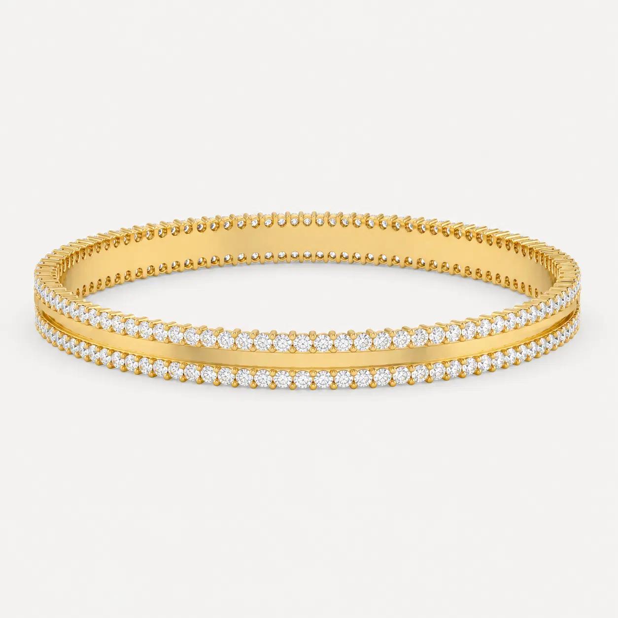 Two Row Diamond Eternity Bangle