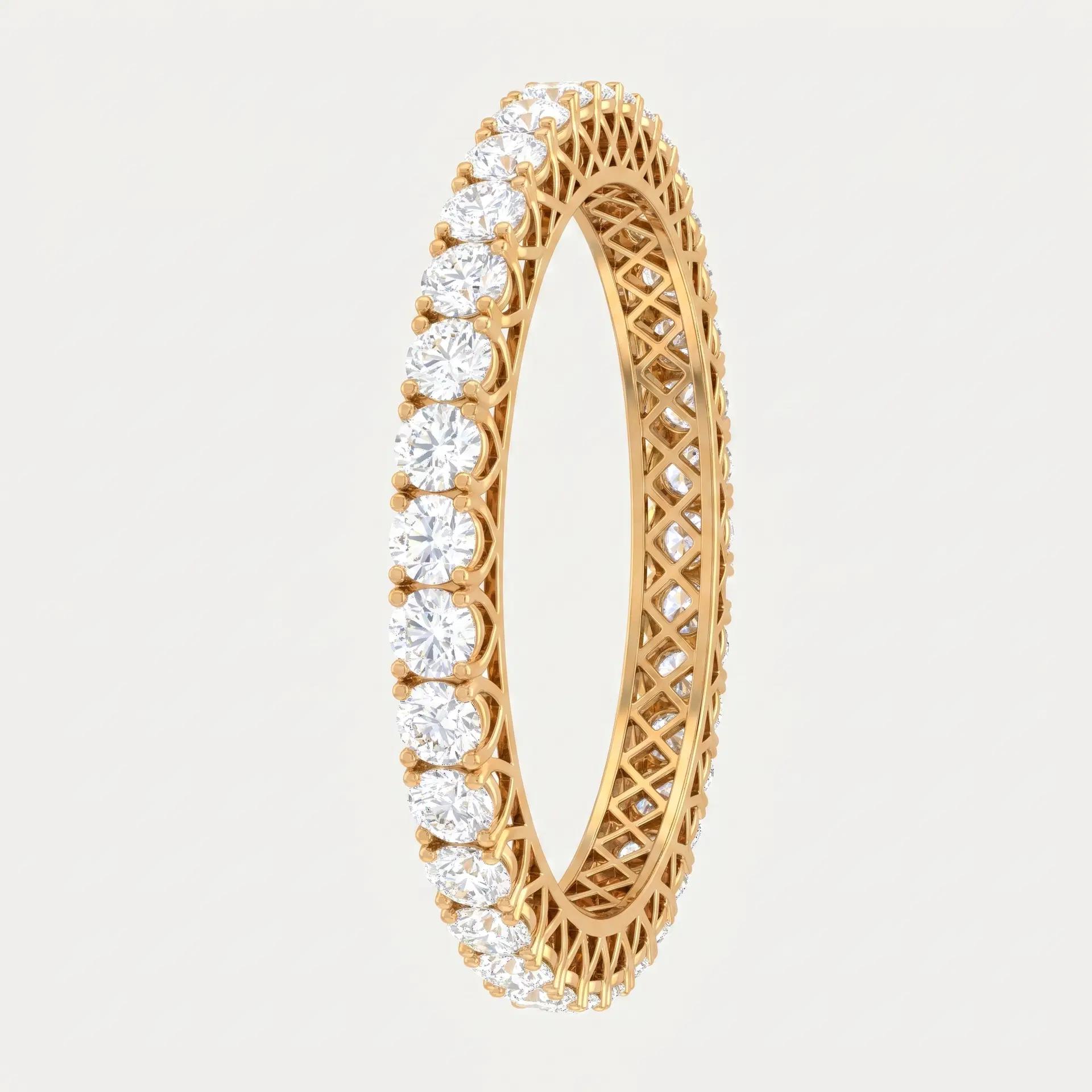 Classic Diamond Lattice Eternity Bangle on model