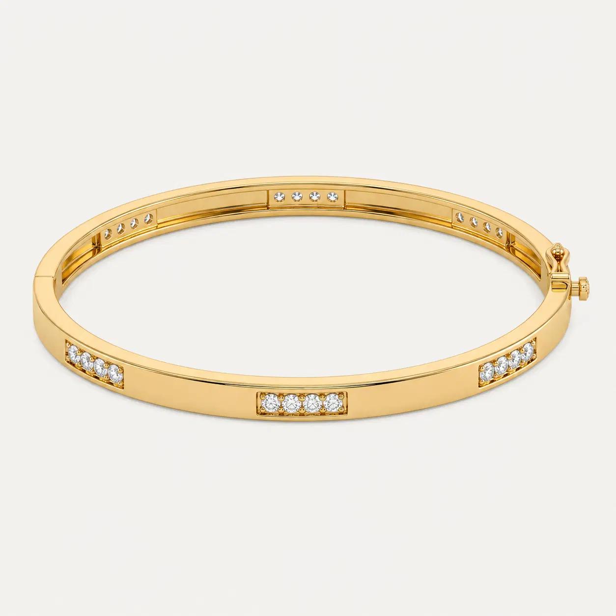 Round Diamond Cluster Station Bangle