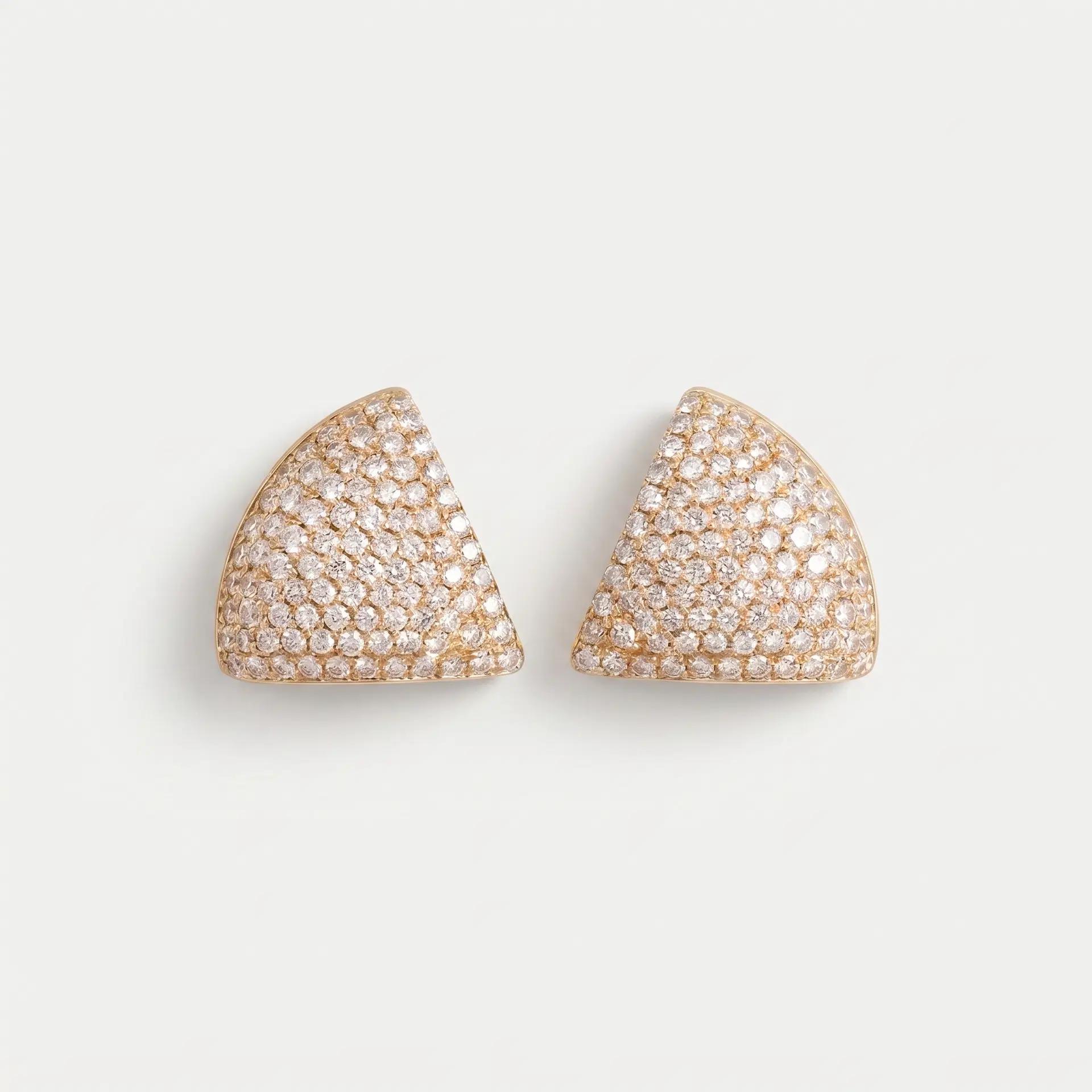 Diamond Solid Chevron Stud Earrings