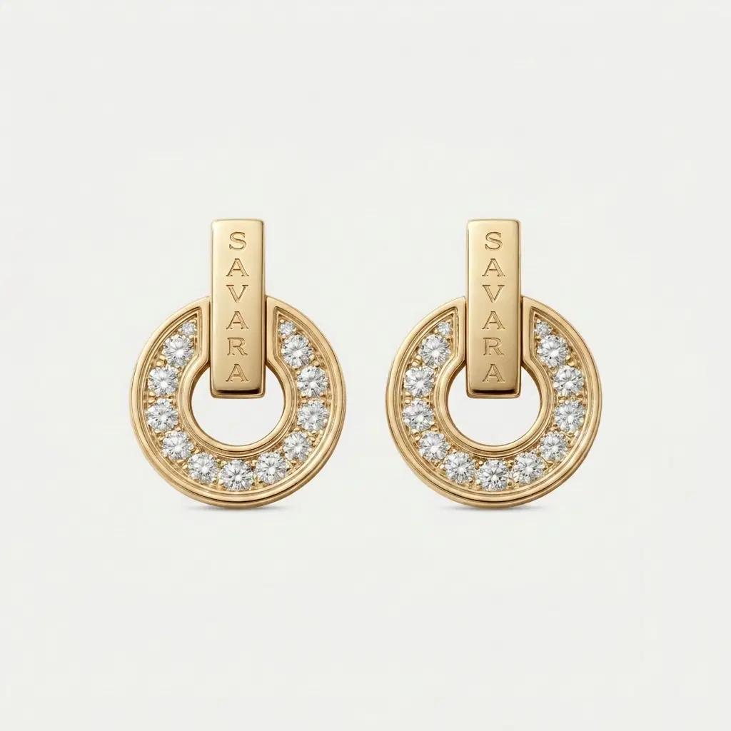 Celestial Pavé Open Stud Earrings