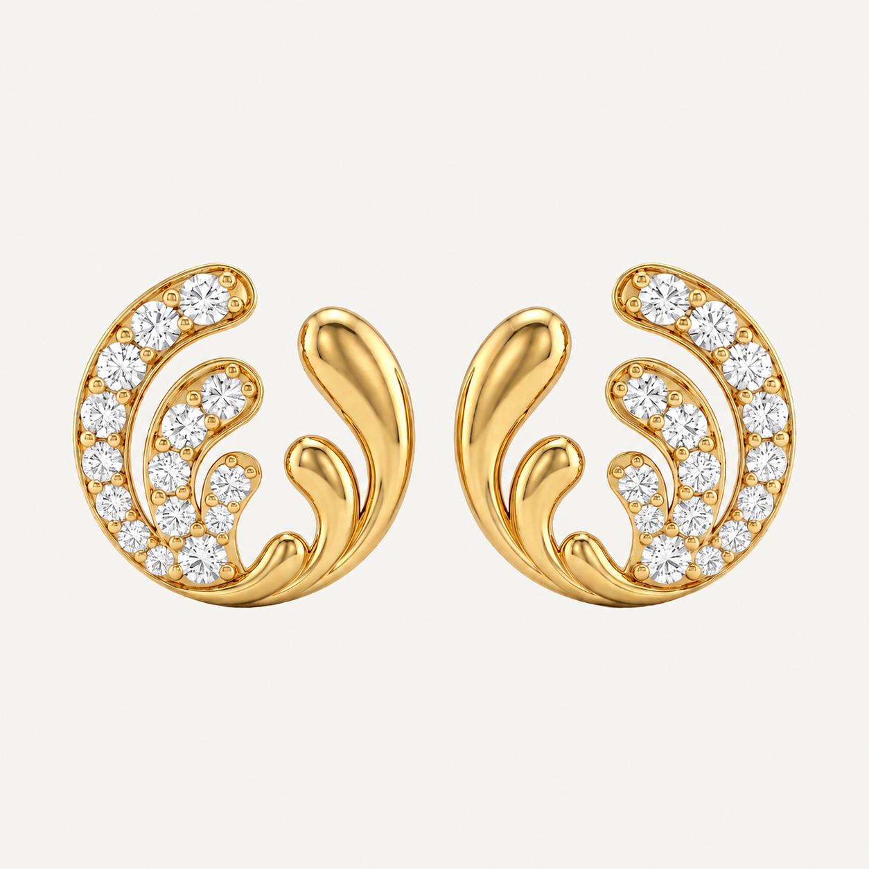 Pavé Swirl Diamond Stud Earrings