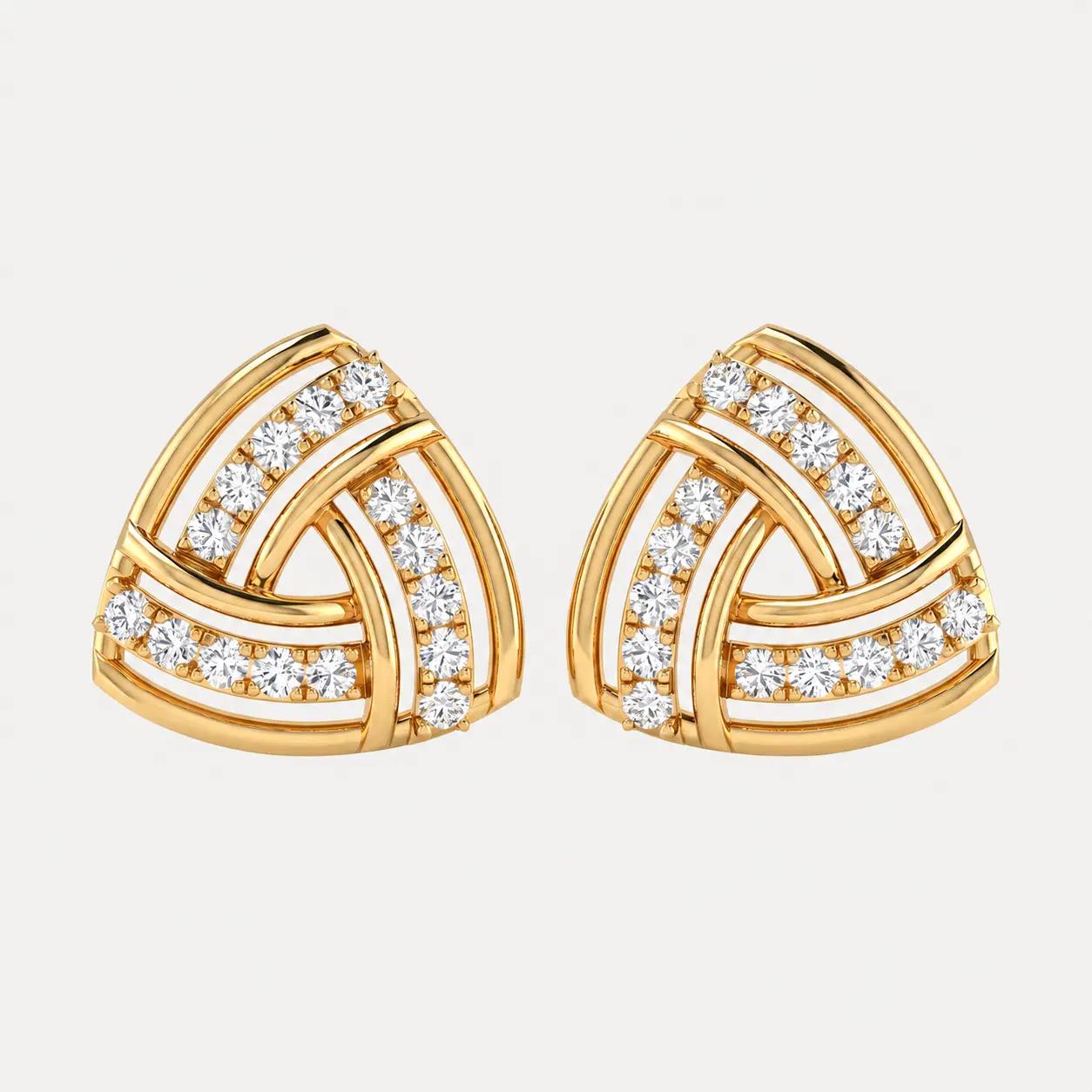 Pavé Diamond Knot Stud Earrings