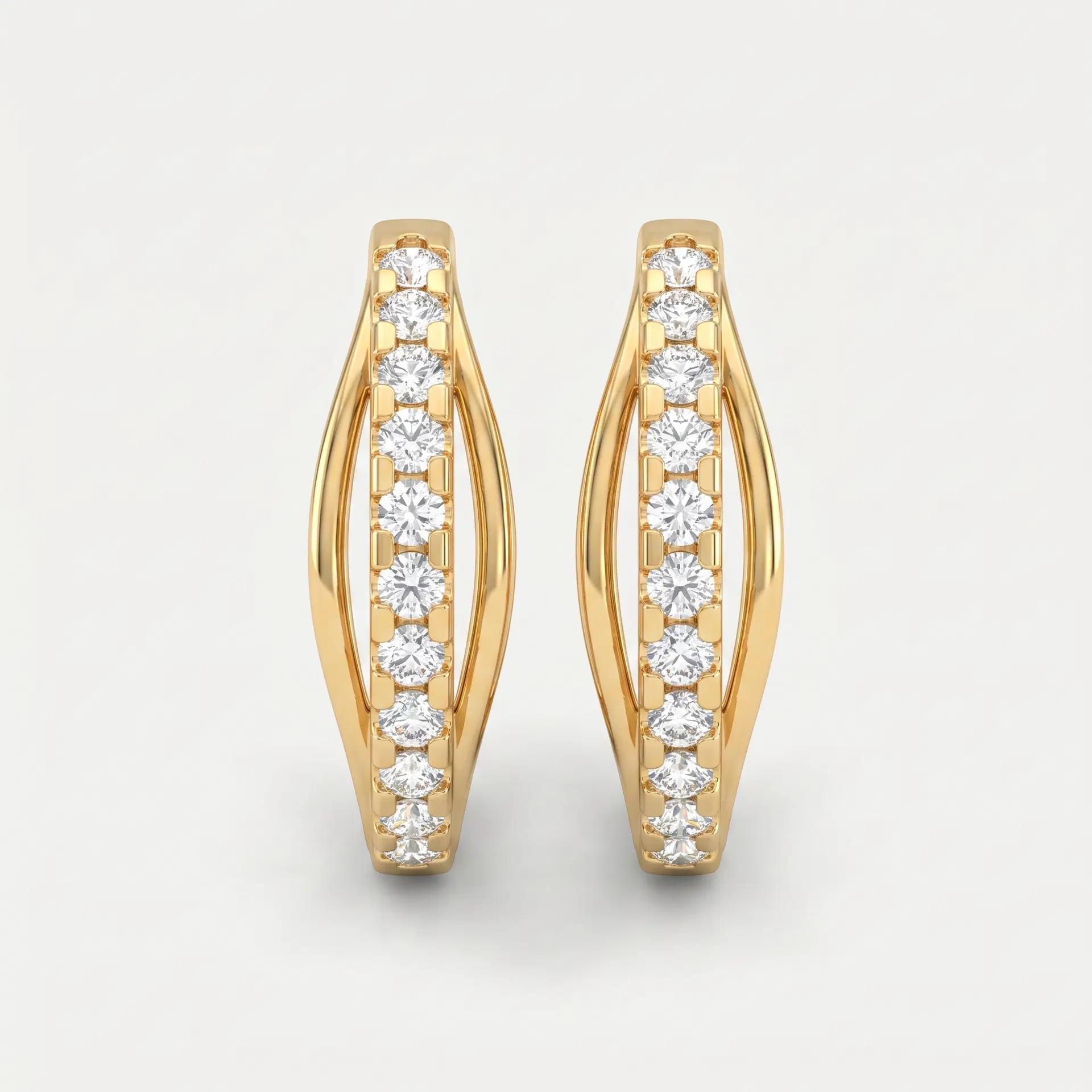 Pavé Diamond Oval Hoop Earrings