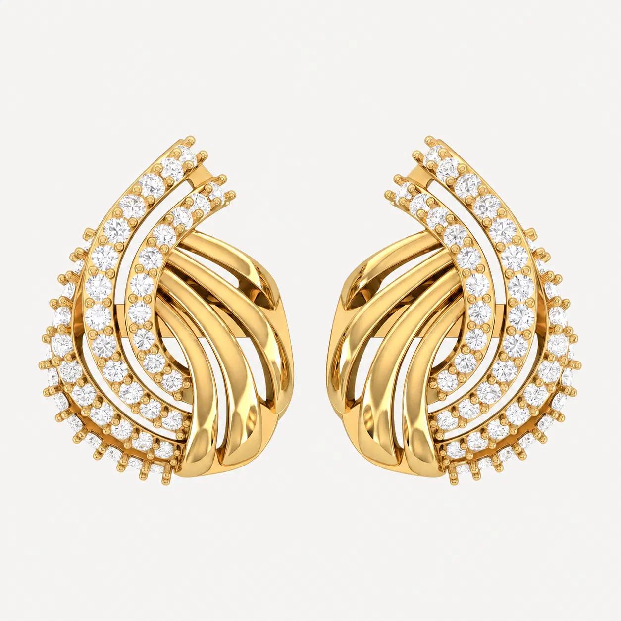 Celestial Petal Diamond Earring