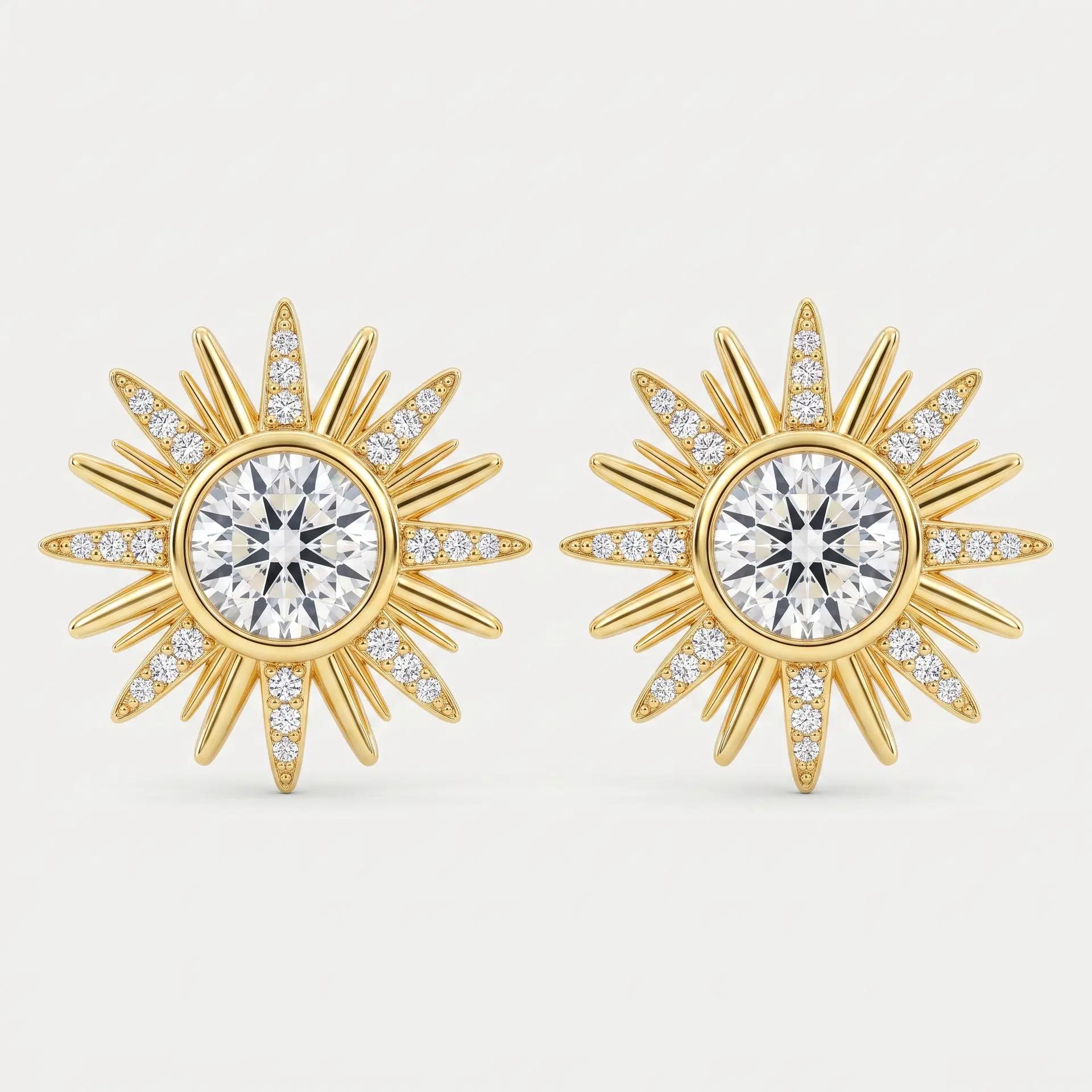 Sunburst Diamond Studs