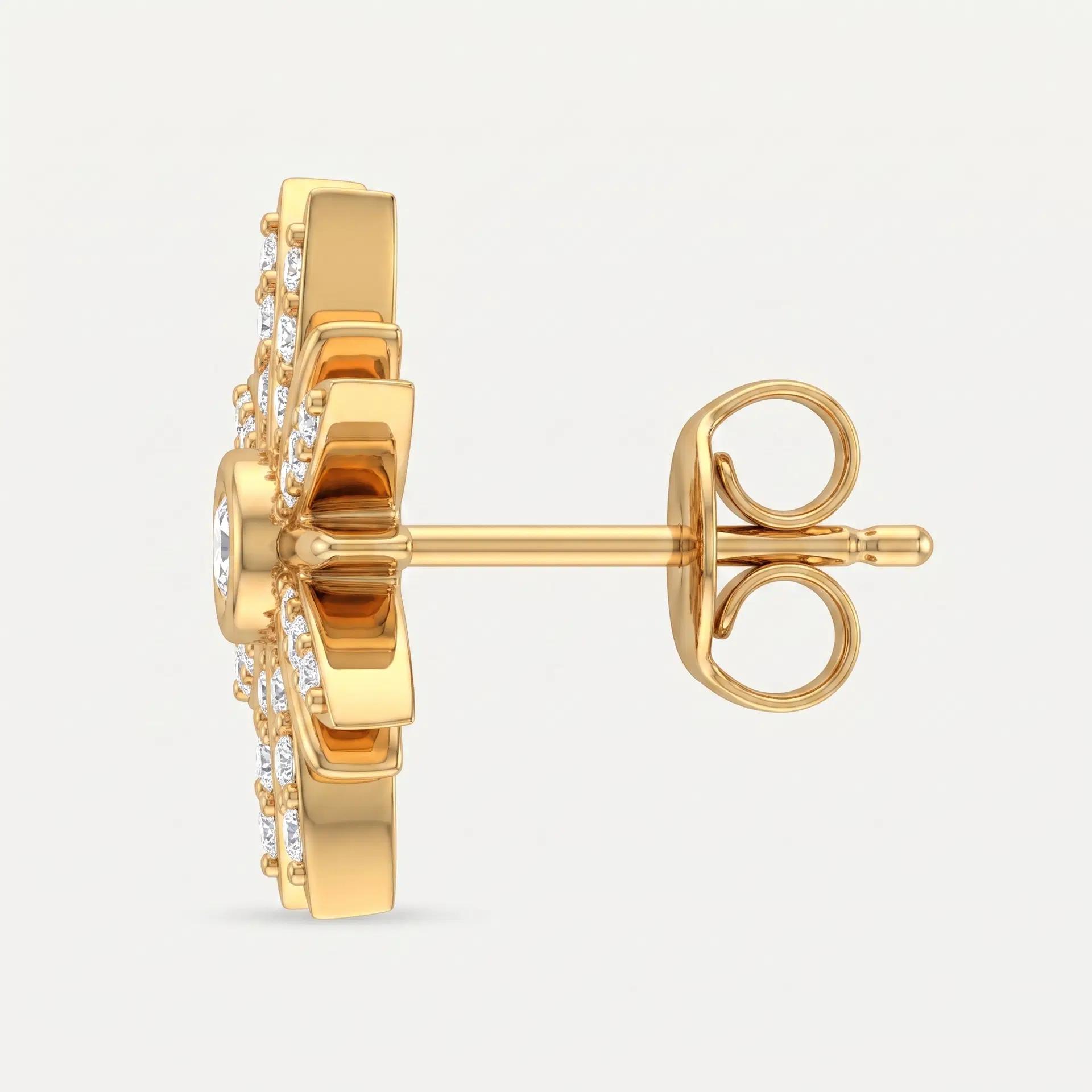 Sunburst Diamond Studs on model