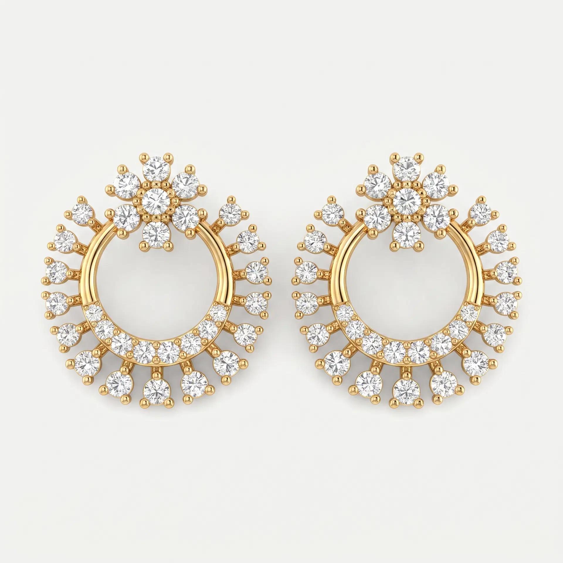 Celestial Floral Diamond Earrings