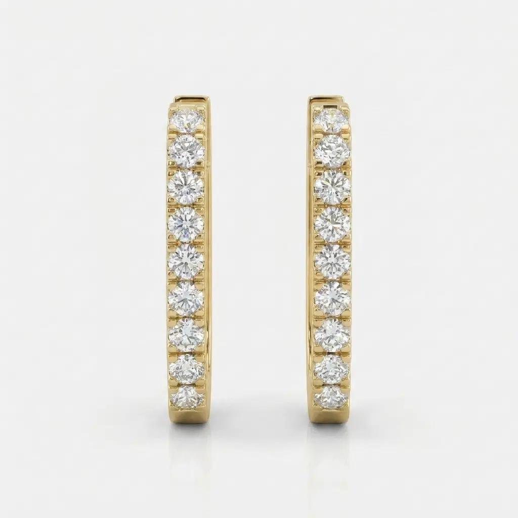 Classic Diamond Hoop Earrings