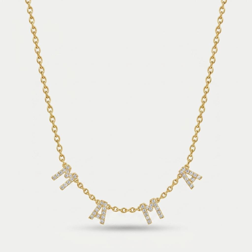 Diamond Letter Charm Necklace