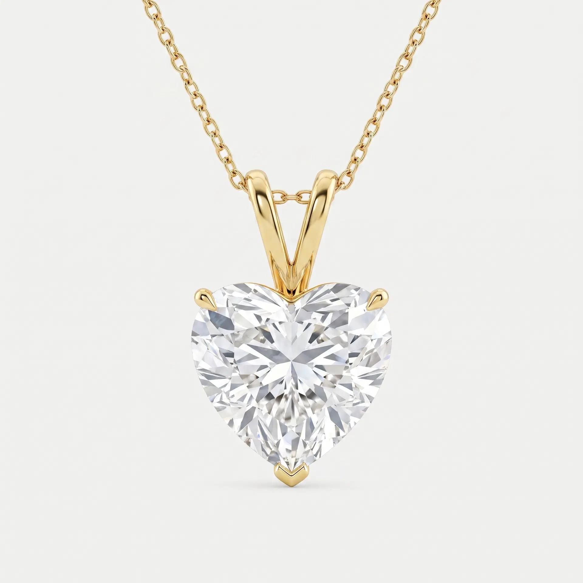 Heart Diamond Solitaire Pendant 1