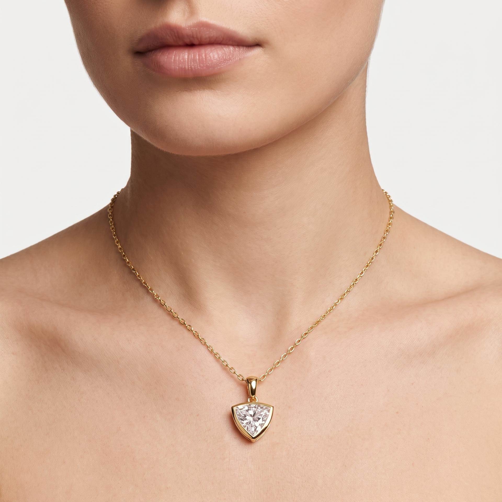 Trillion Cut Lab Grown Diamond Pendant 2