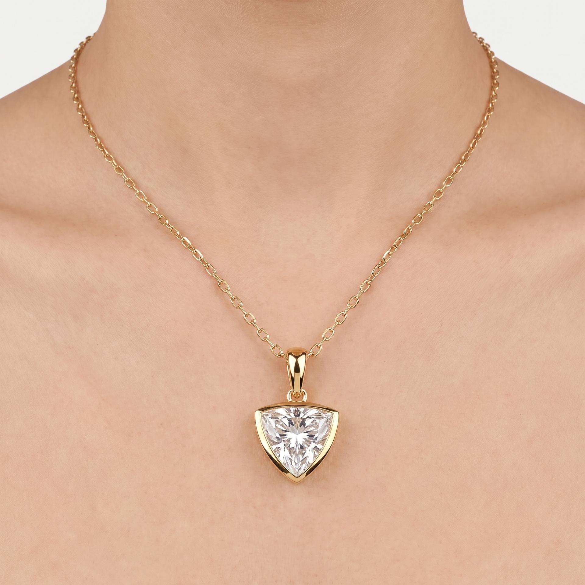 Trillion Cut Lab Grown Diamond Pendant 3