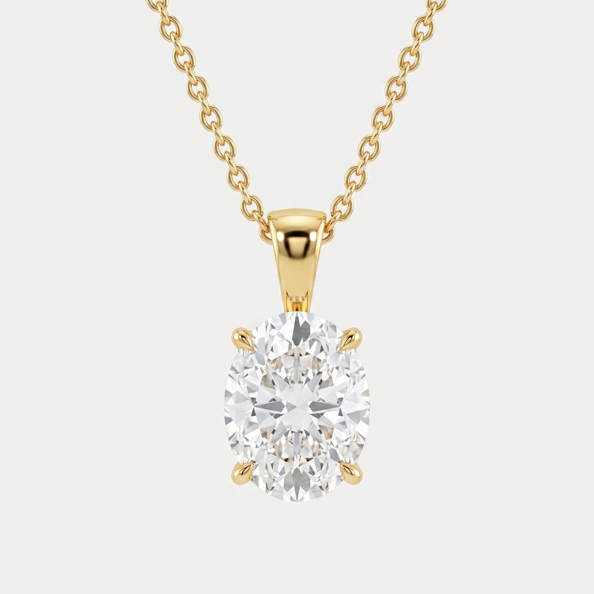Classic Oval Diamond Pendant 1