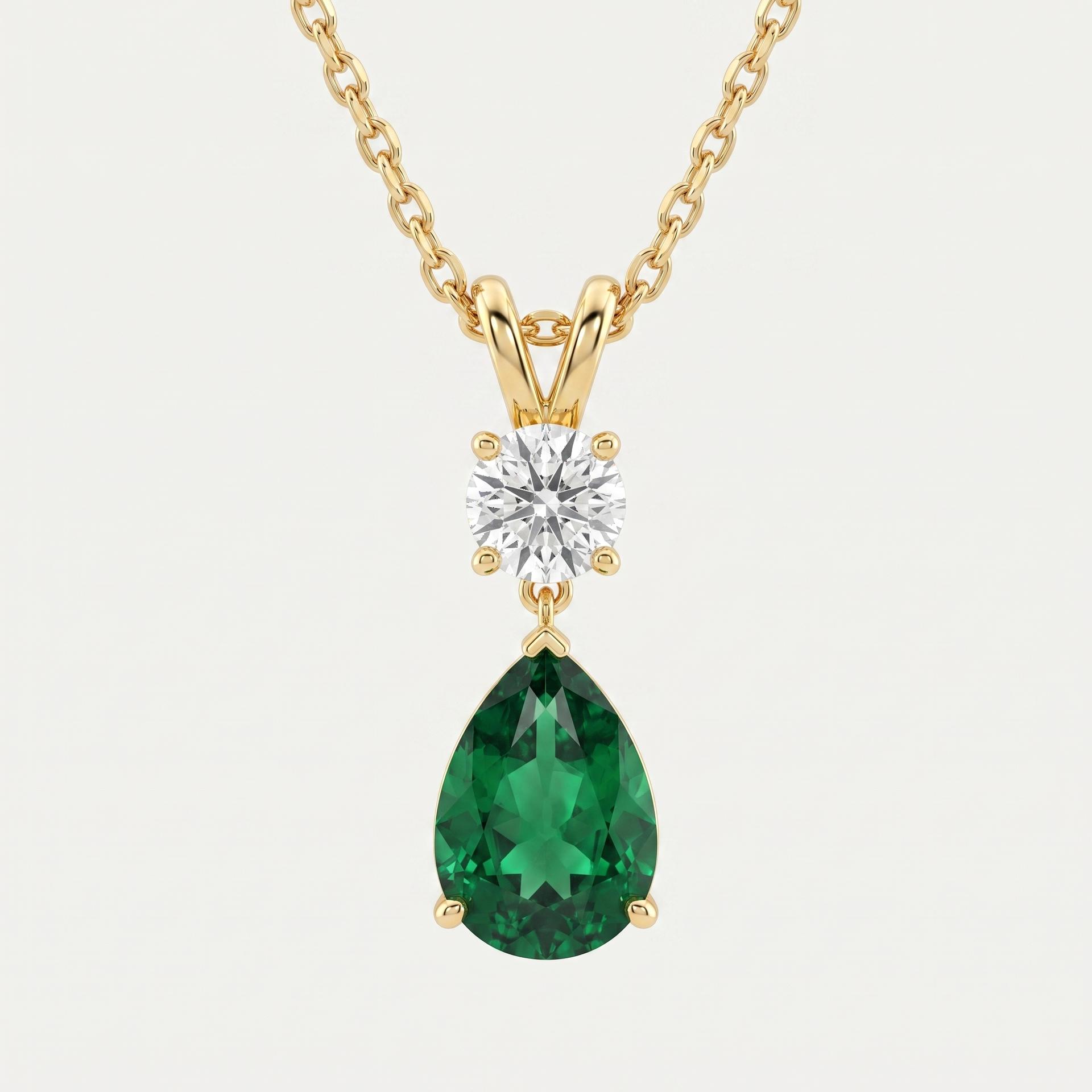 Pear Drop Green Stone Pendant 1