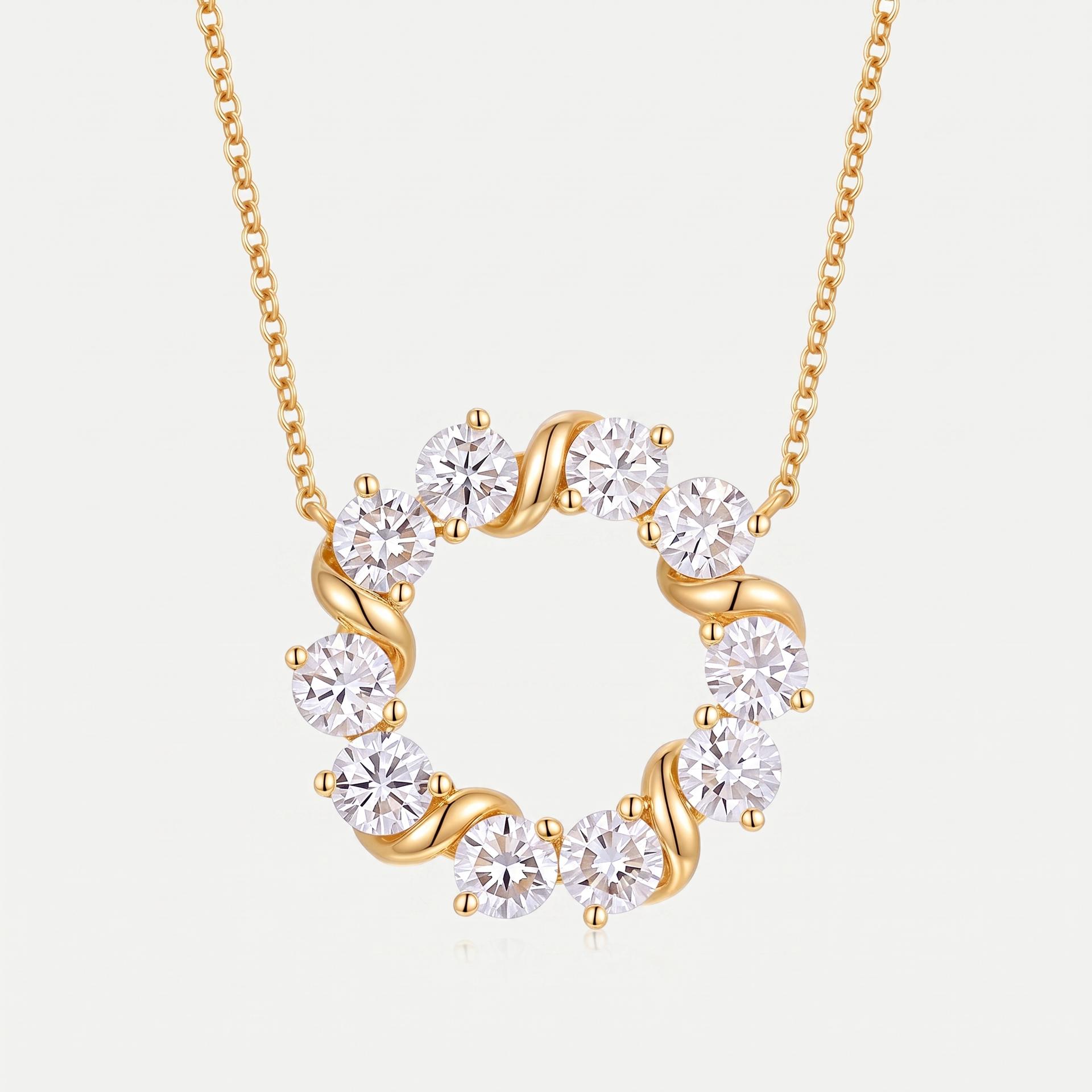 Round Diamond Open Circle Pendant 1