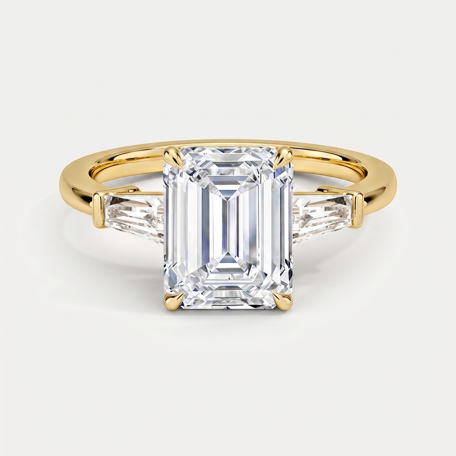 Emerald Three Stone Ring