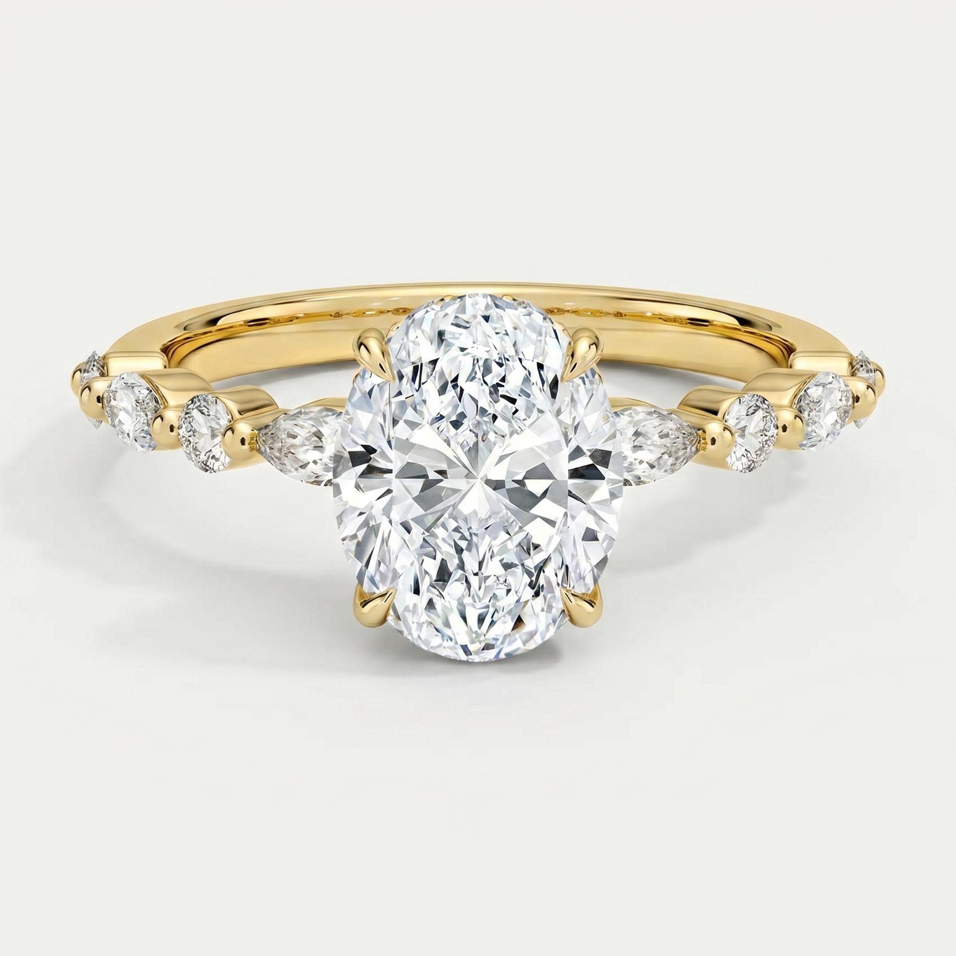 Oval Diamond Cluster Ring