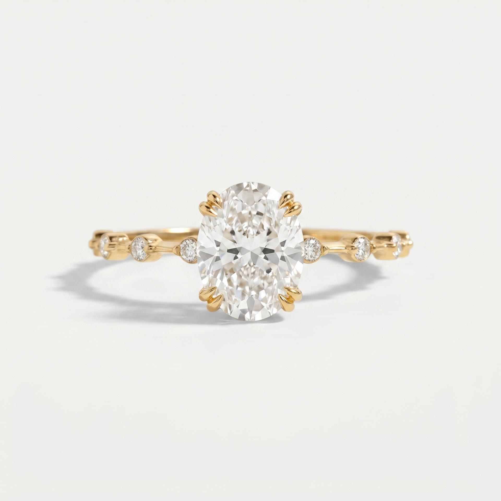 Oval Solitaire Station Ring