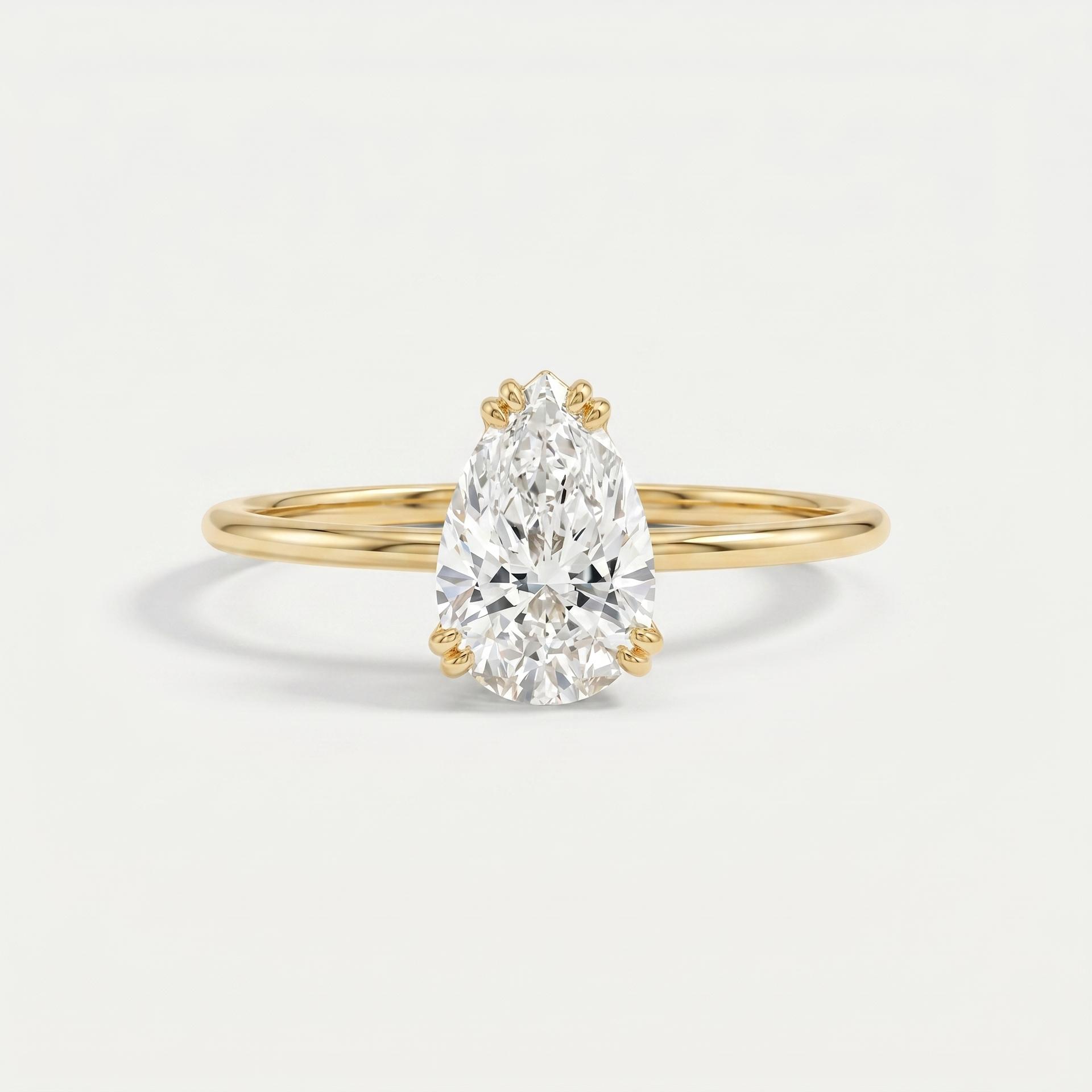 Pear Solitaire Diamond Ring