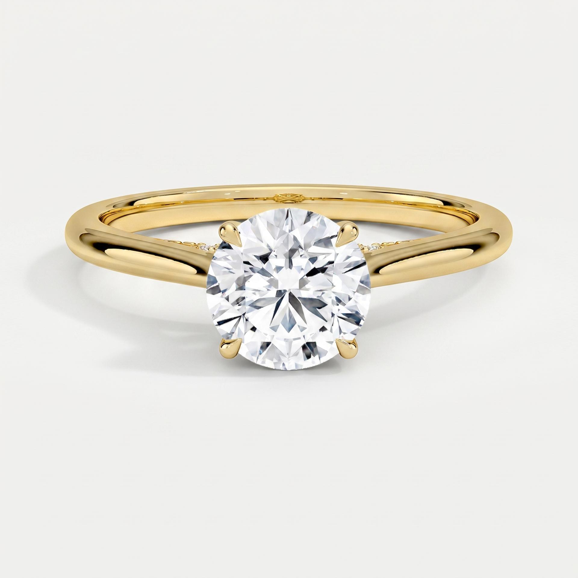 Round Hidden Halo Diamond Ring