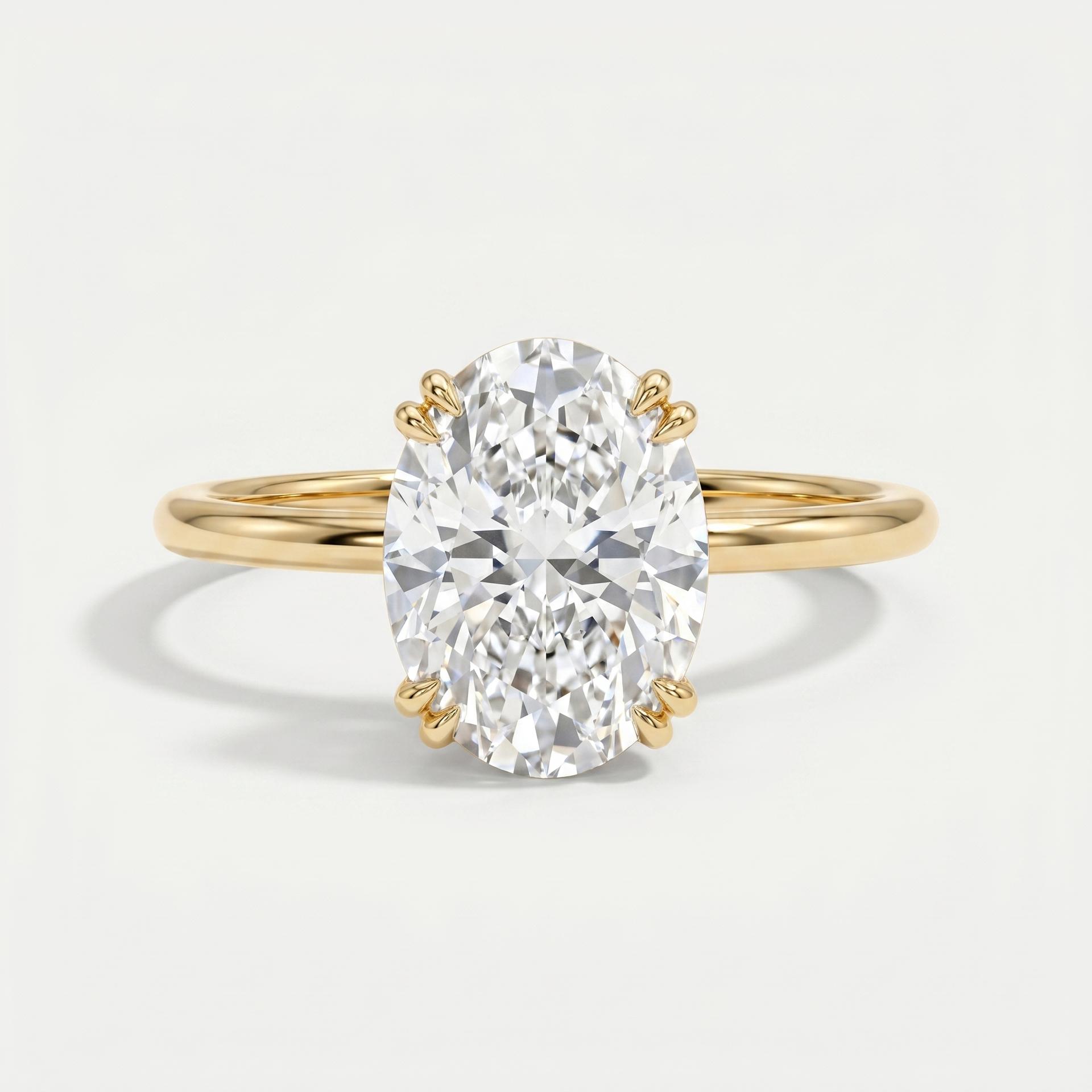 Oval Solitaire Diamond Ring
