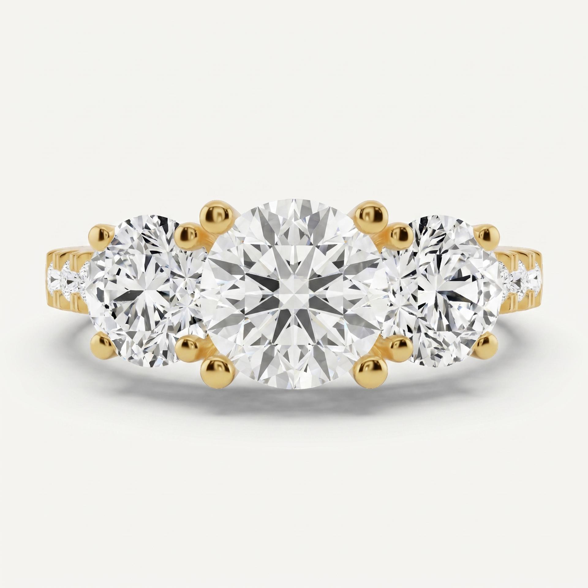 Three Stone Solitaire Ring