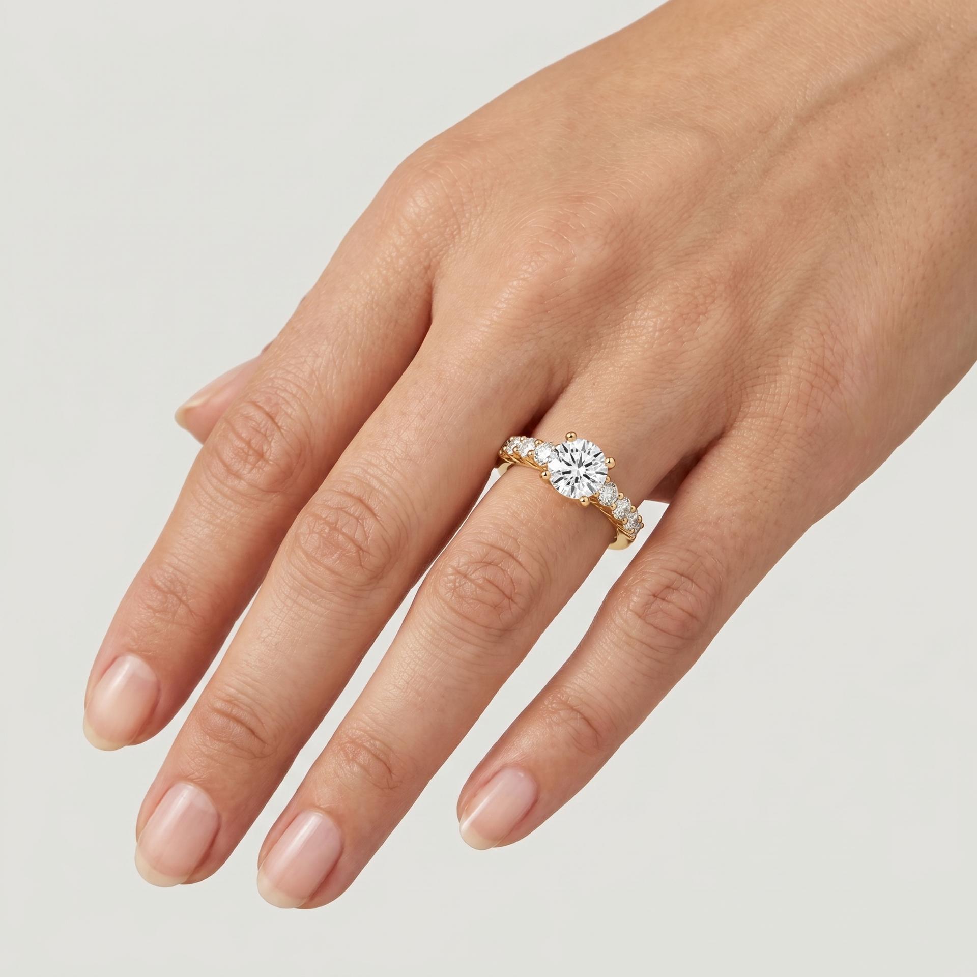 Classic Diamond Ring on model