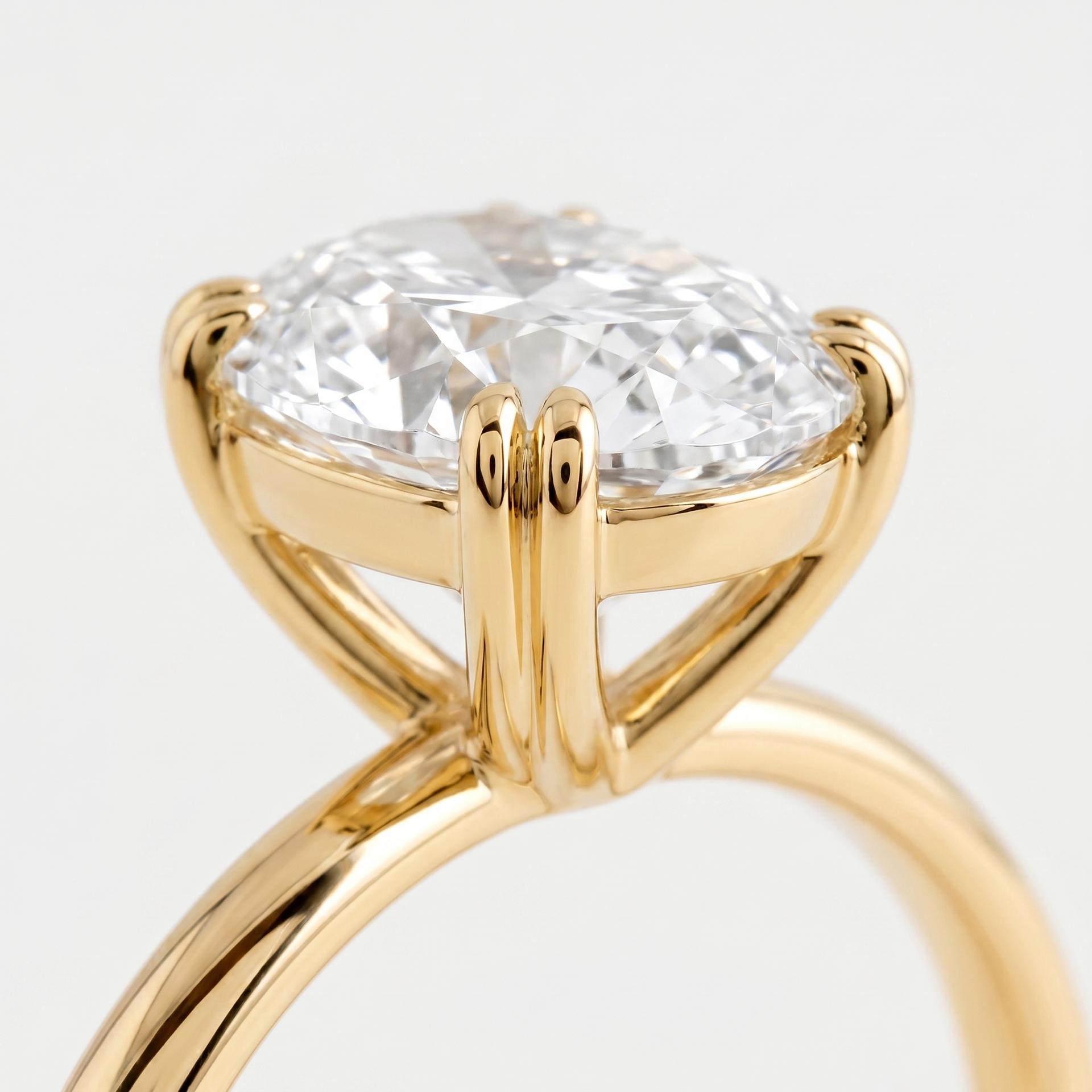 Classic Oval Solitaire Ring on model