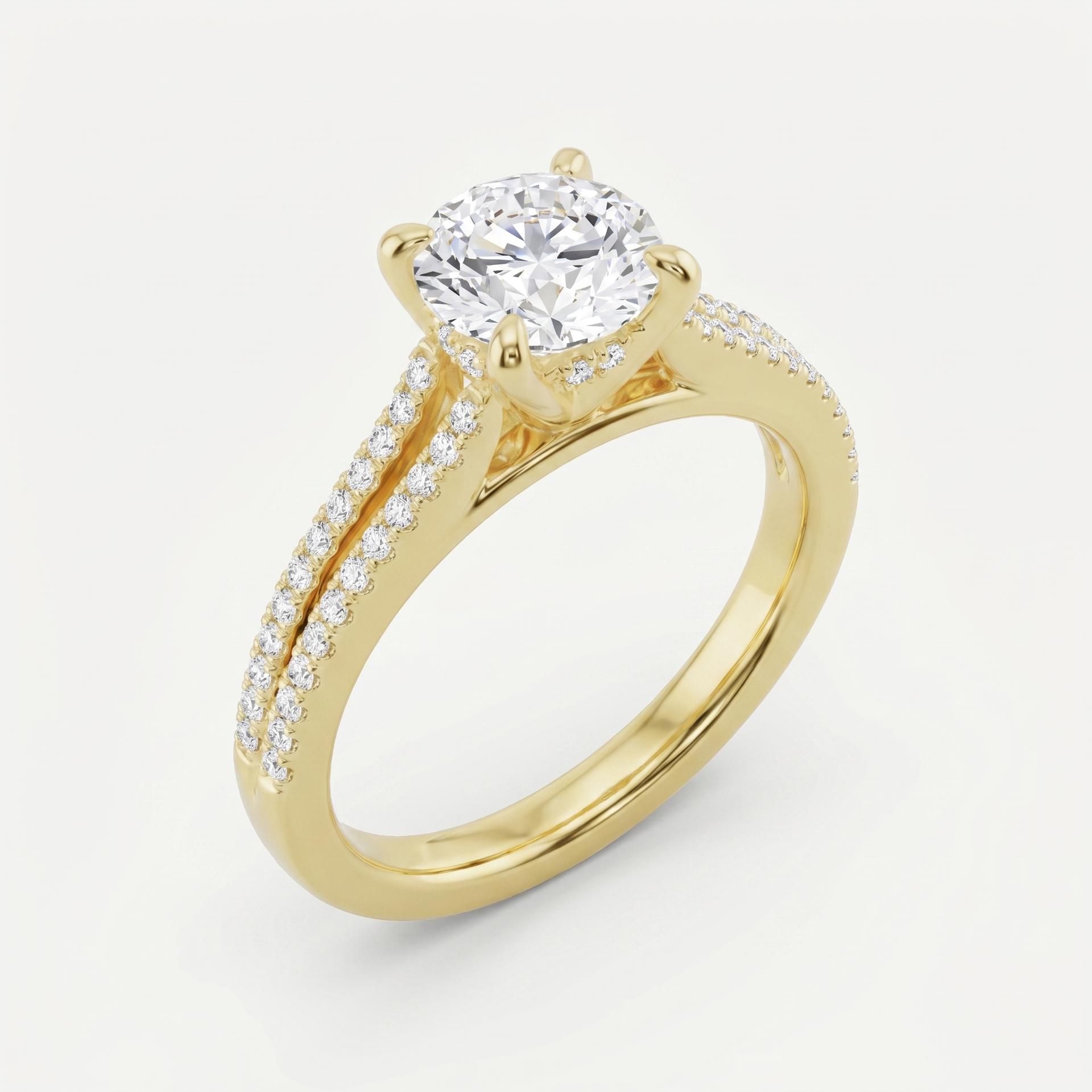 Double Row Pavé Solitaire Ring on model
