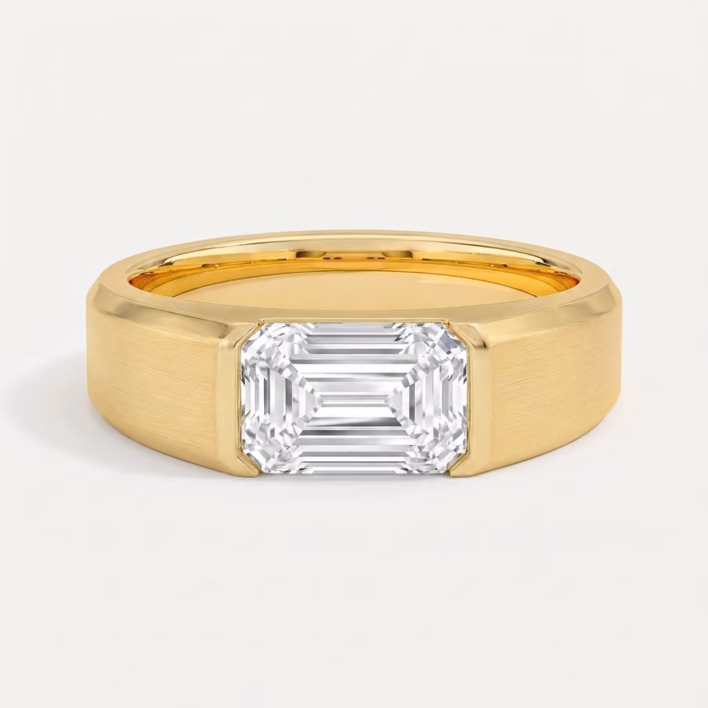 Emerald Cut Diamond Men's Band