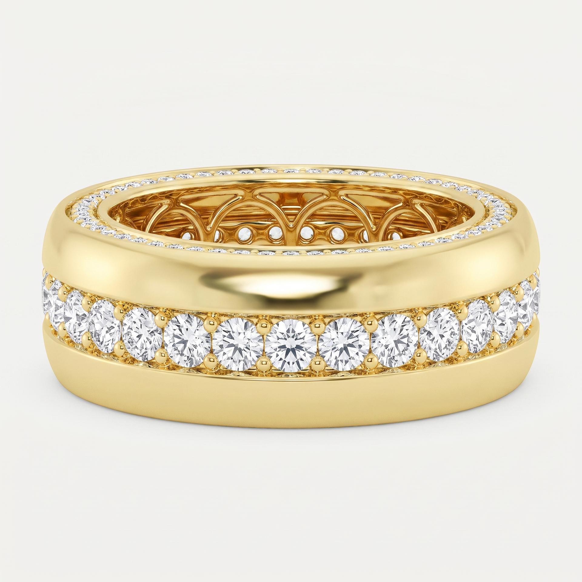 Three-Row Diamond Eternity Dome Band