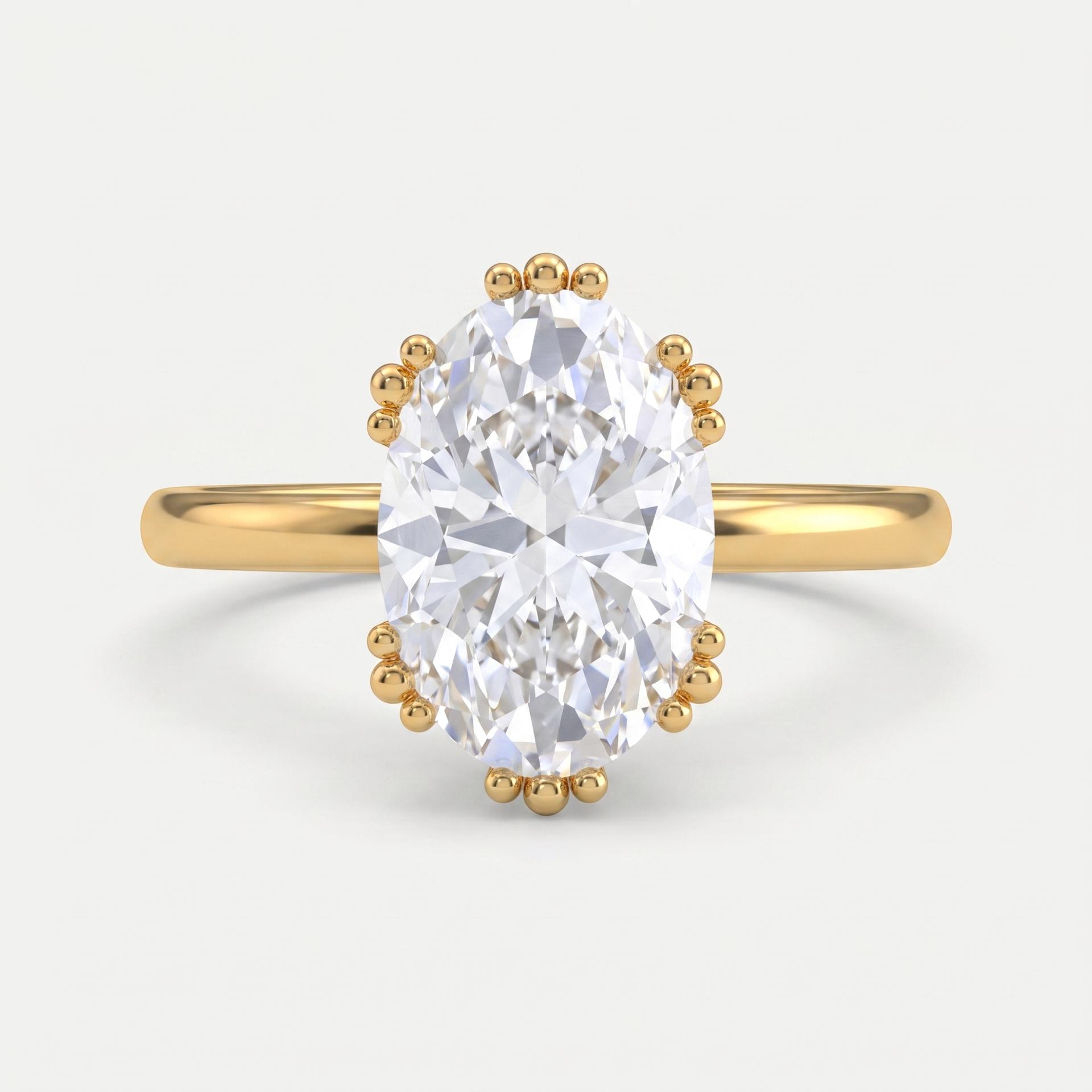 Oval Diamond Solitaire Ring