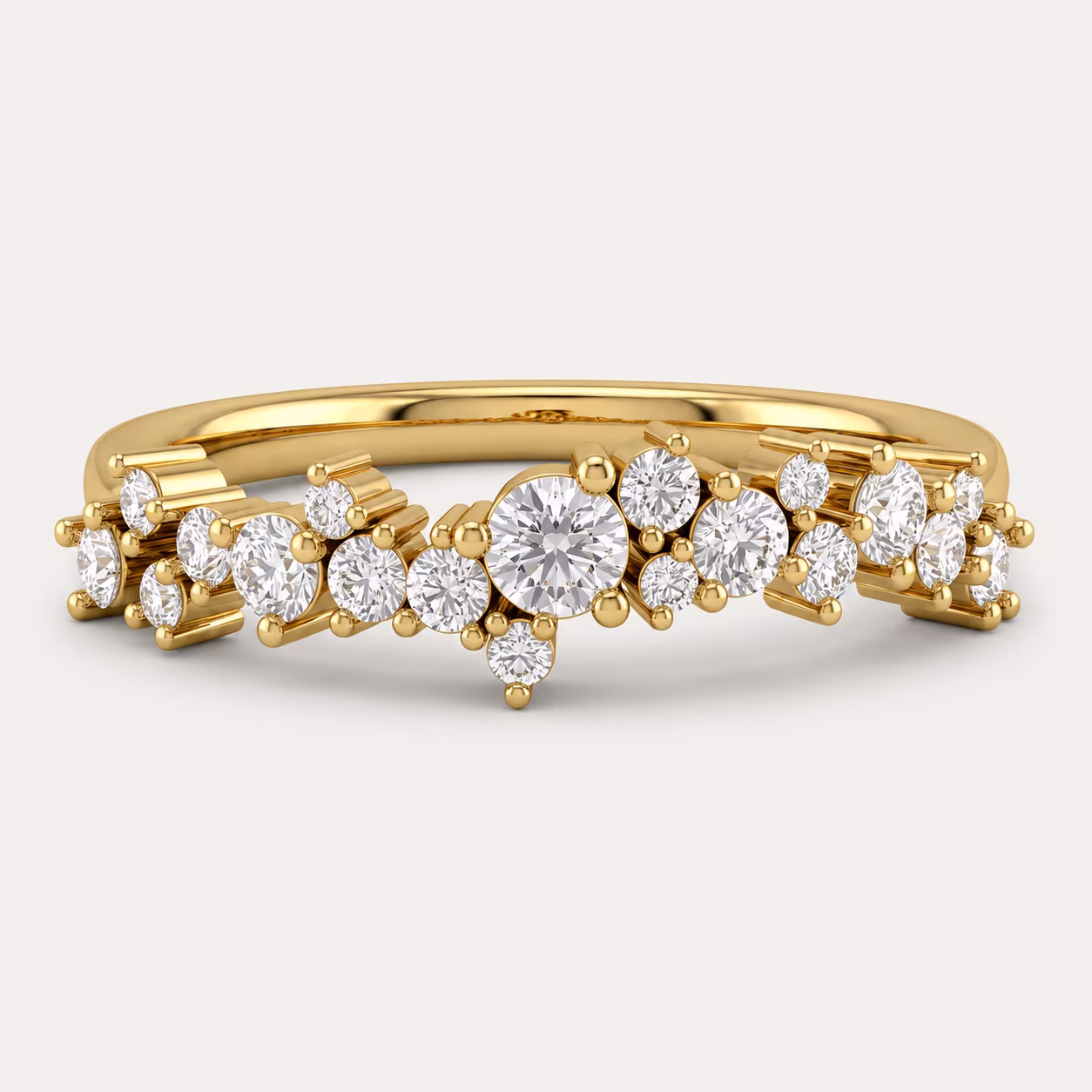 Scattered Diamond Cluster Ring