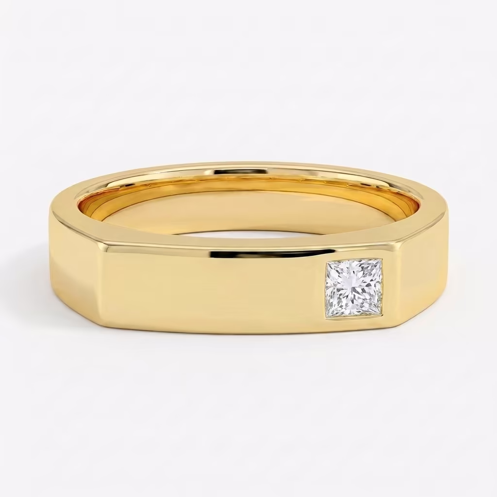 Princess Cut Diamond Men's Band