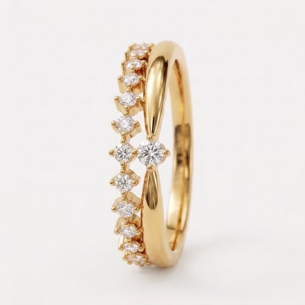 Tiara Half Eternity Ring on model