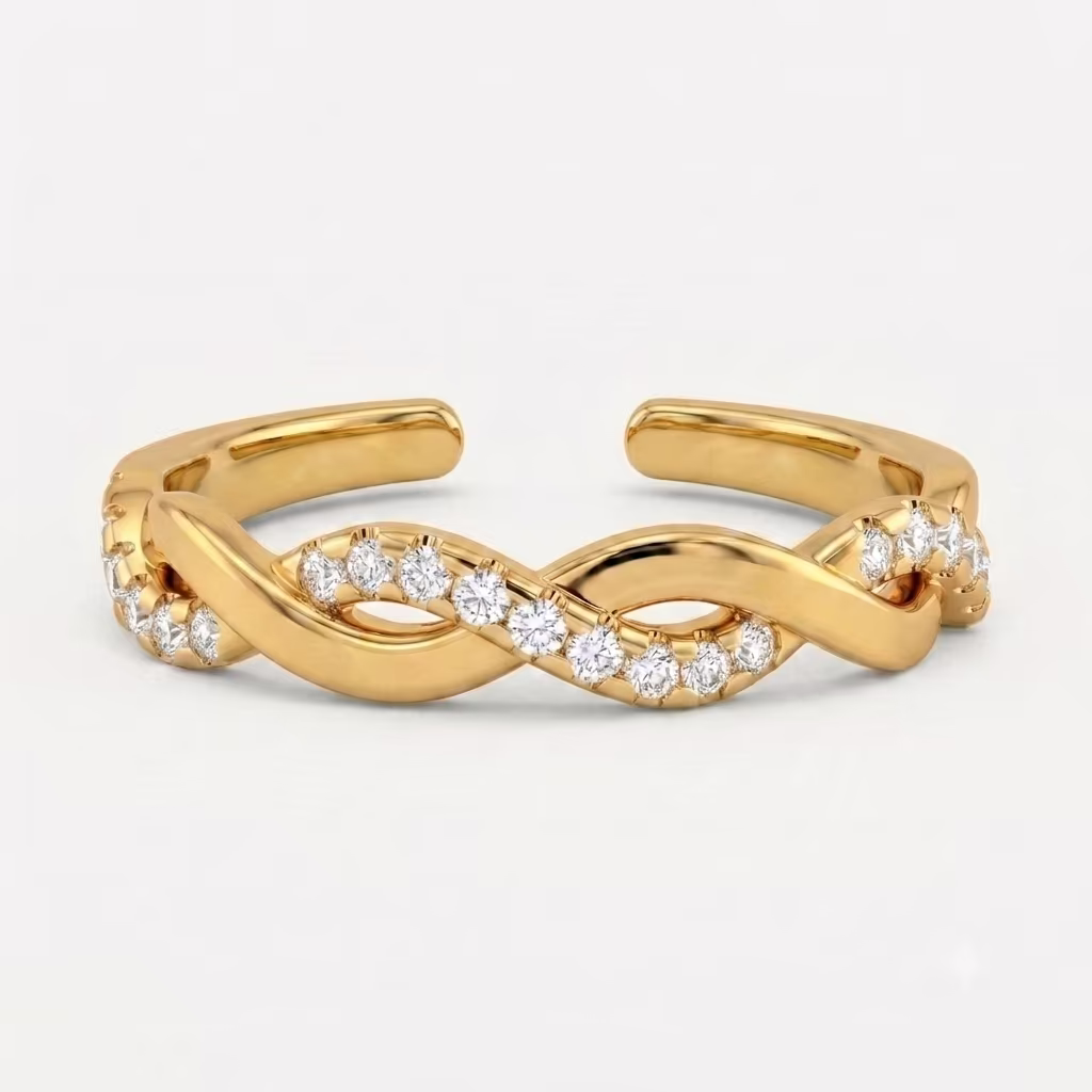 Twisted Round Diamond Infinity Band