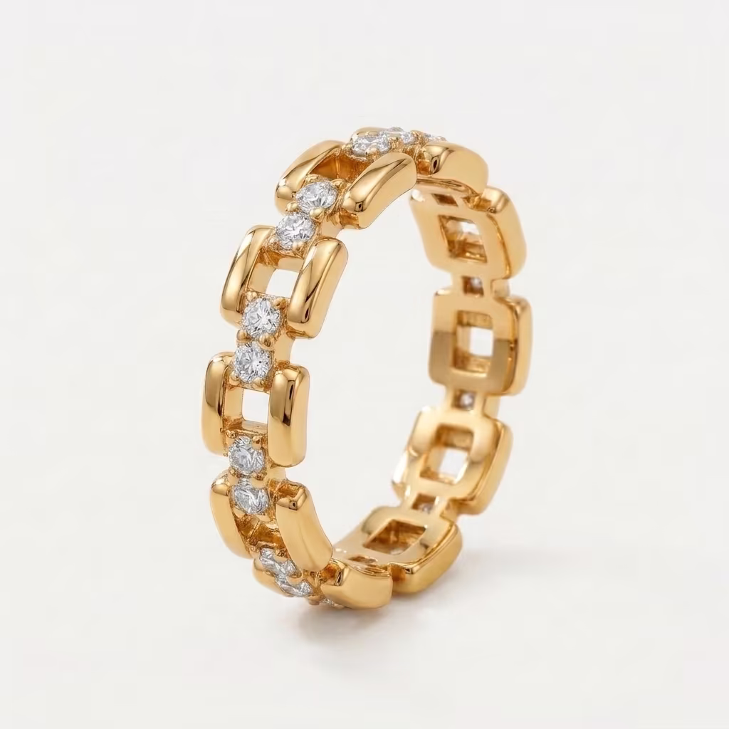 Diamond Link Ring on model