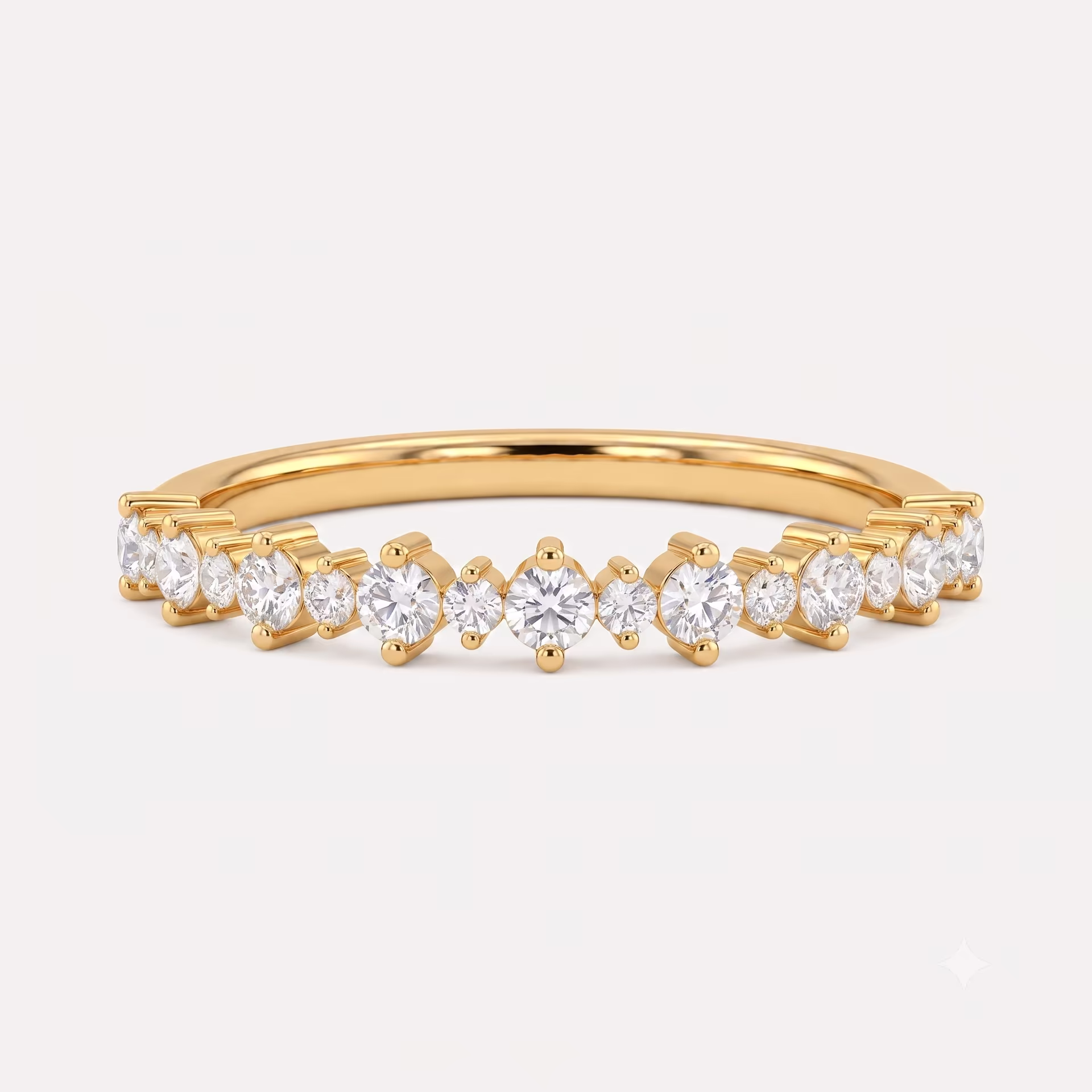 Round Diamond Graduated Pavé Band