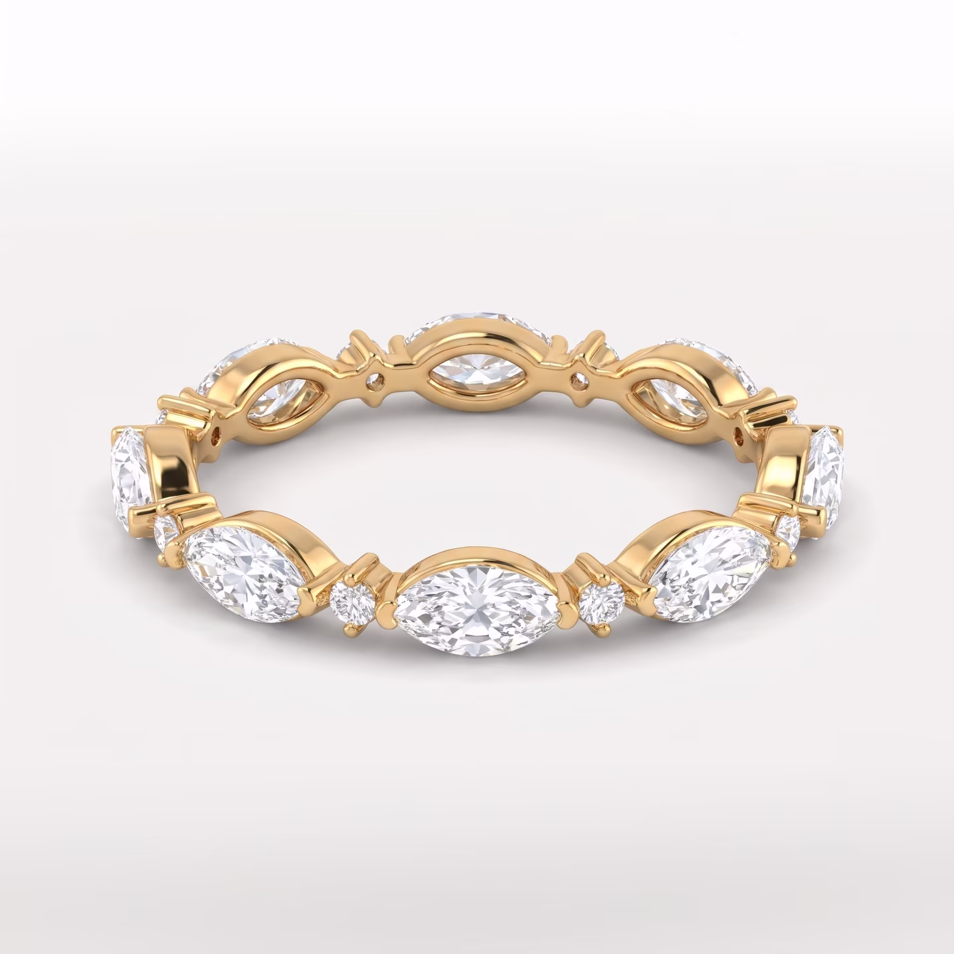 Marquise Round Stackable Diamond Band