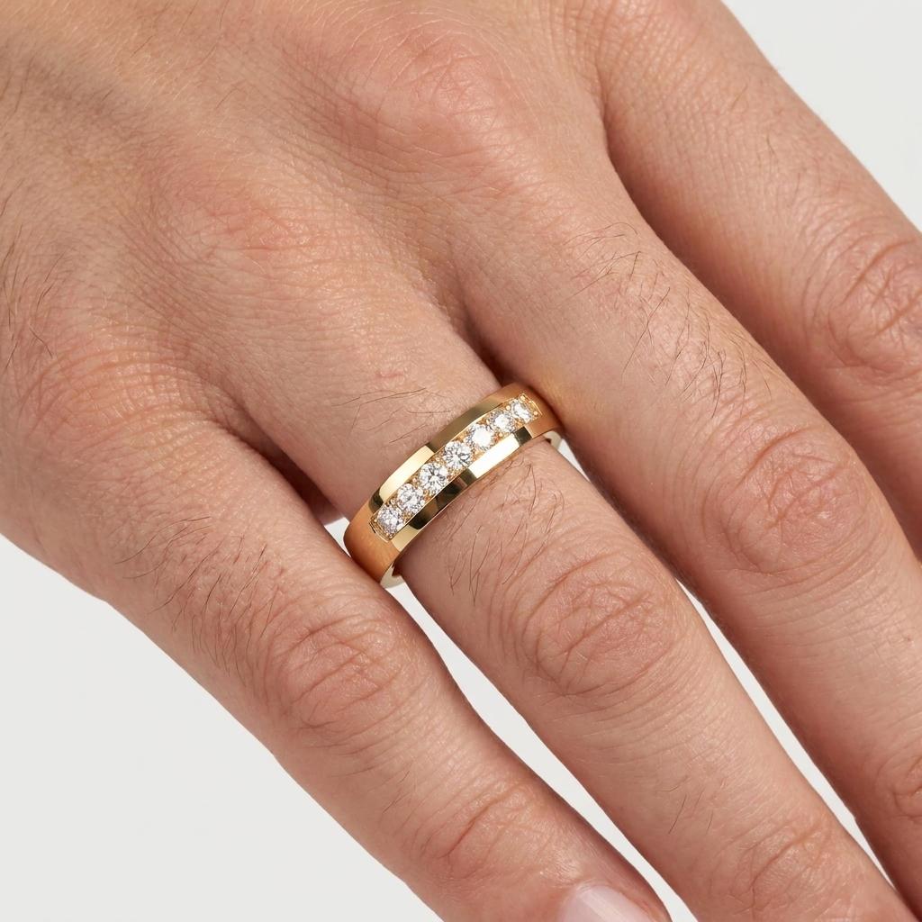 Vertex Line Diamond Ring on model