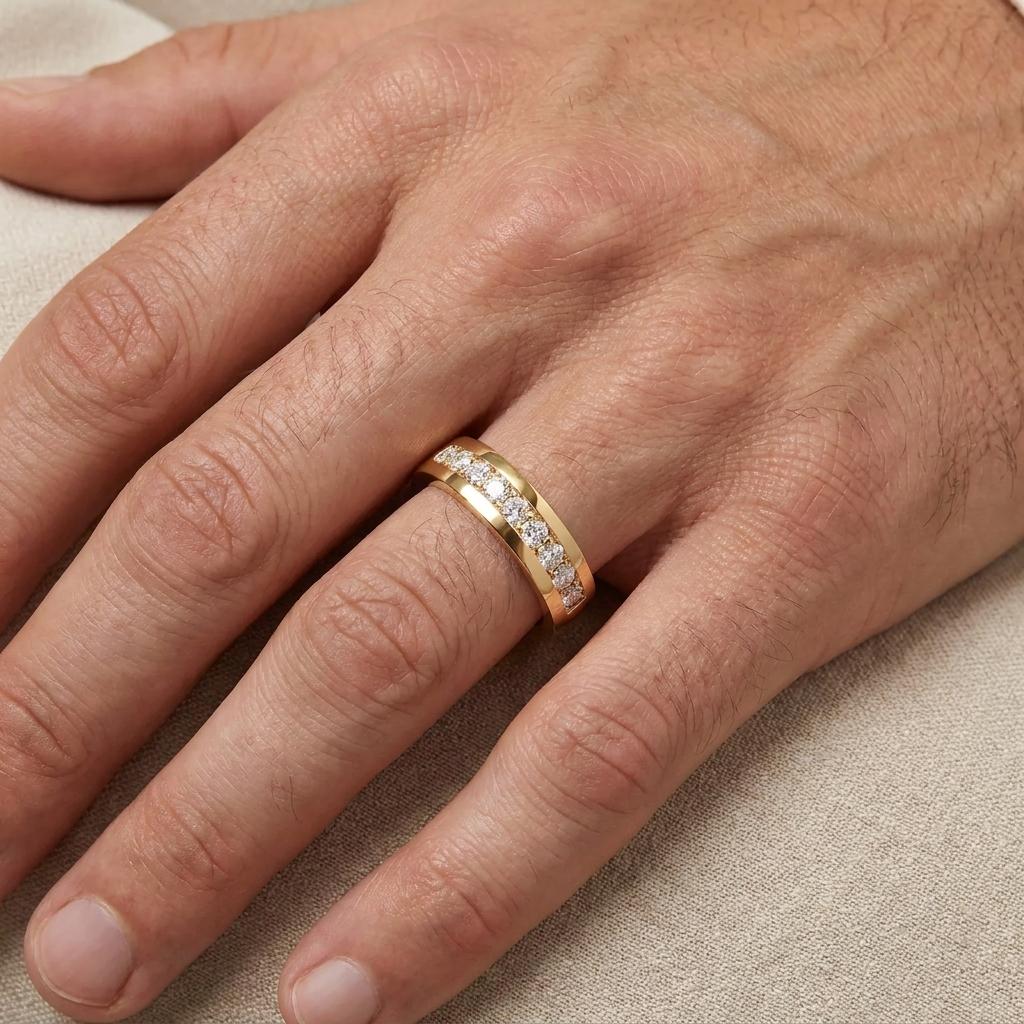 Vertex Line Diamond Ring on model