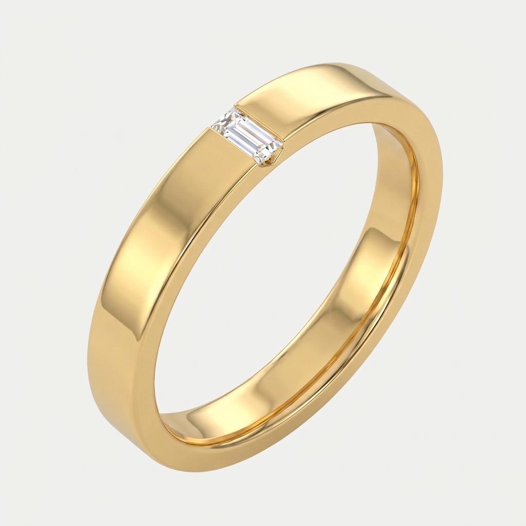 Baguette Diamond Solitaire Band on model