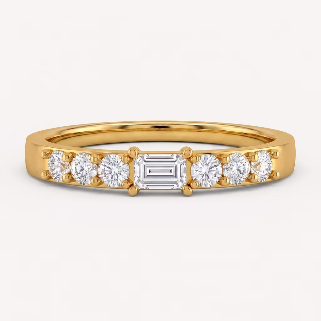 Baguette & Round Diamond Eternity Band