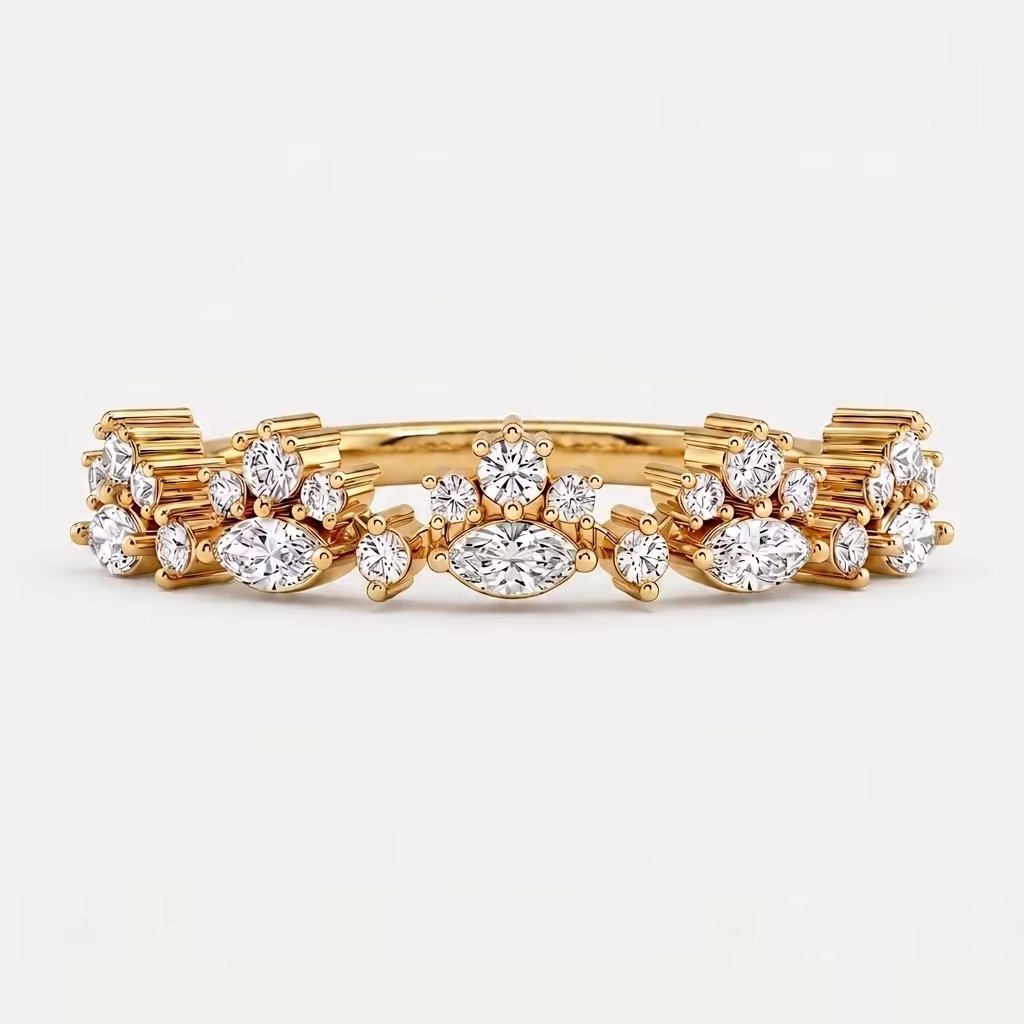 Marquise & Round Diamond Cluster Ring
