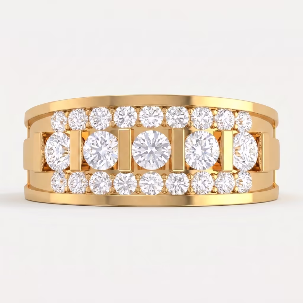 Triple Row Diamond Men's Band