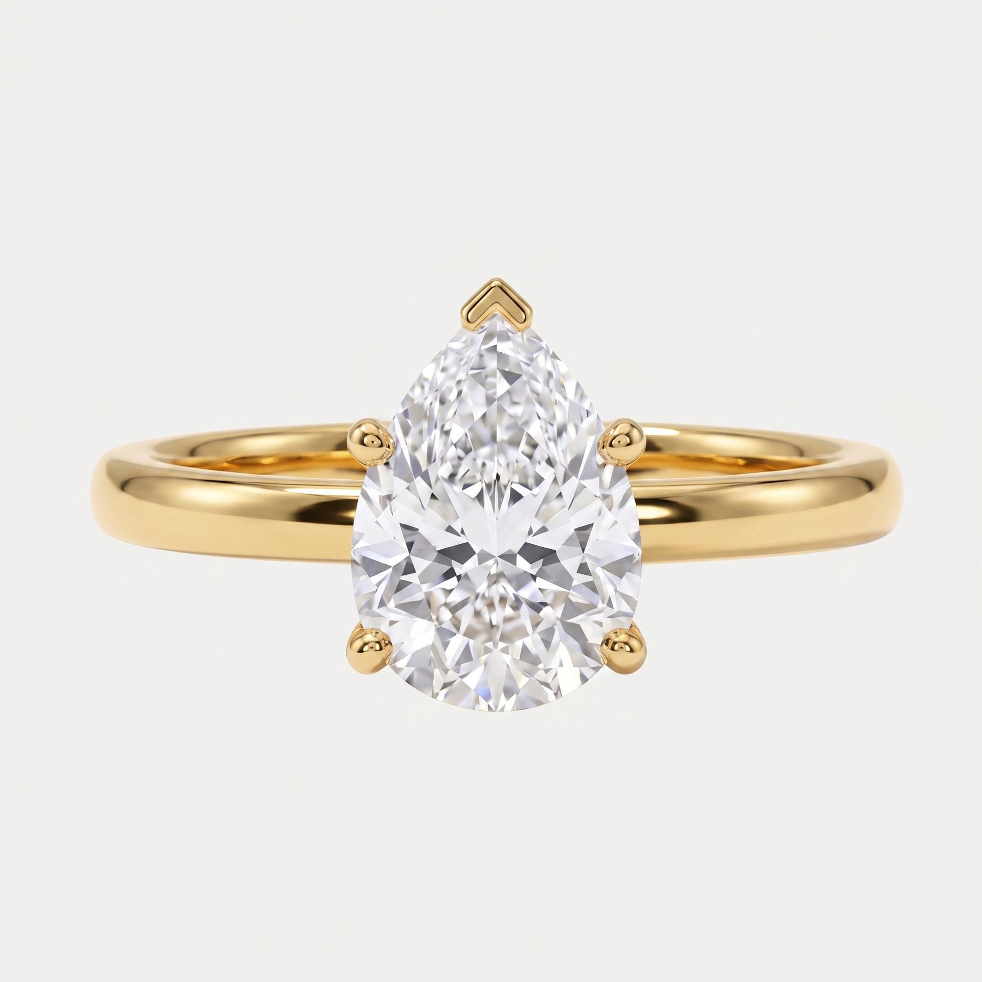 Pear Diamond Solitaire Ring