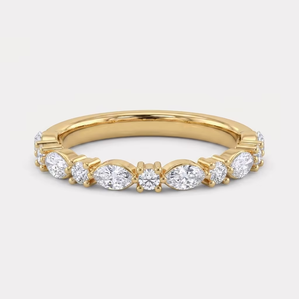 Marquise Round Stackable Band